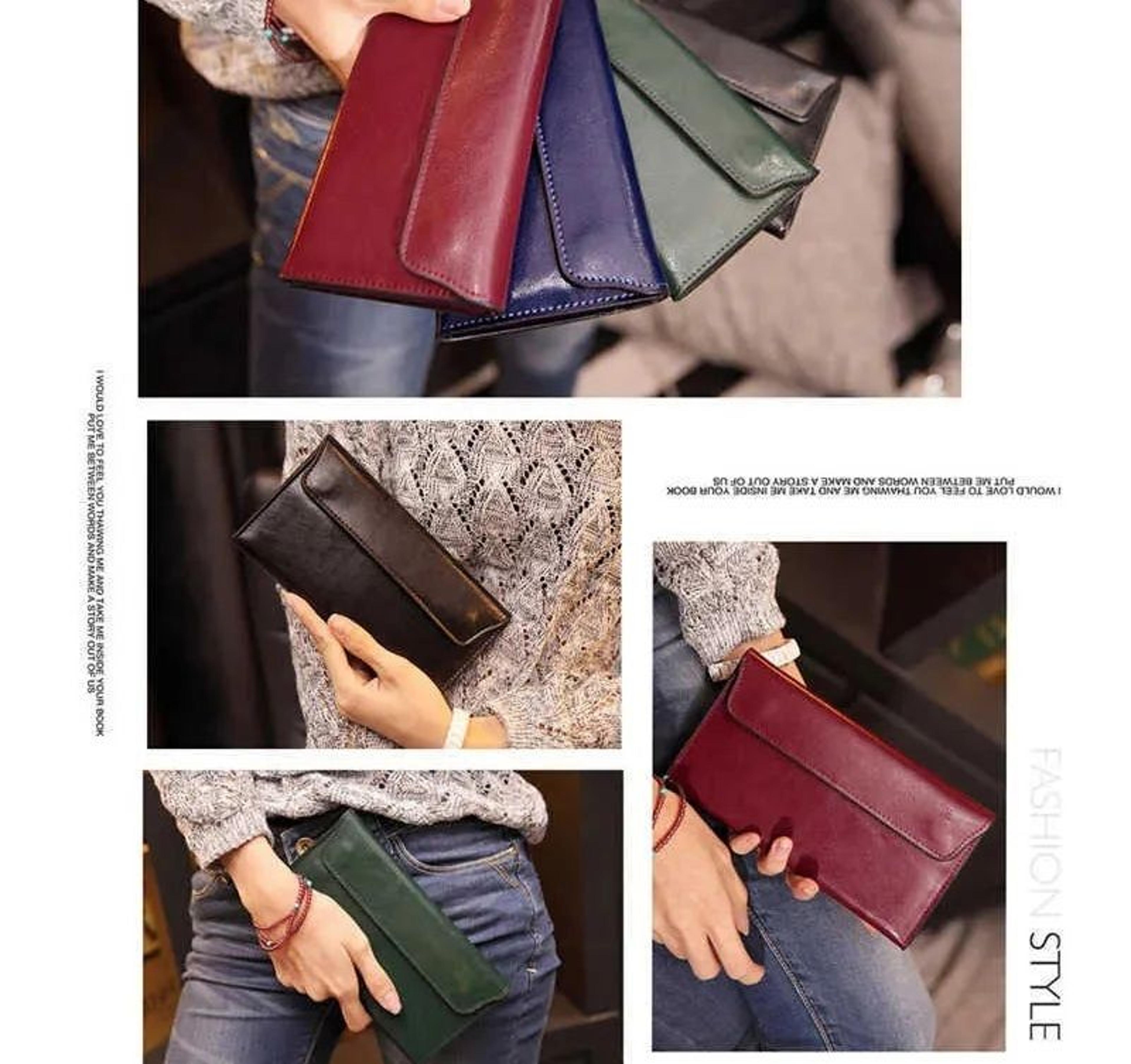 Womens Slim Long Clutch Wallet With Zipper Closure And Elegant Design 2