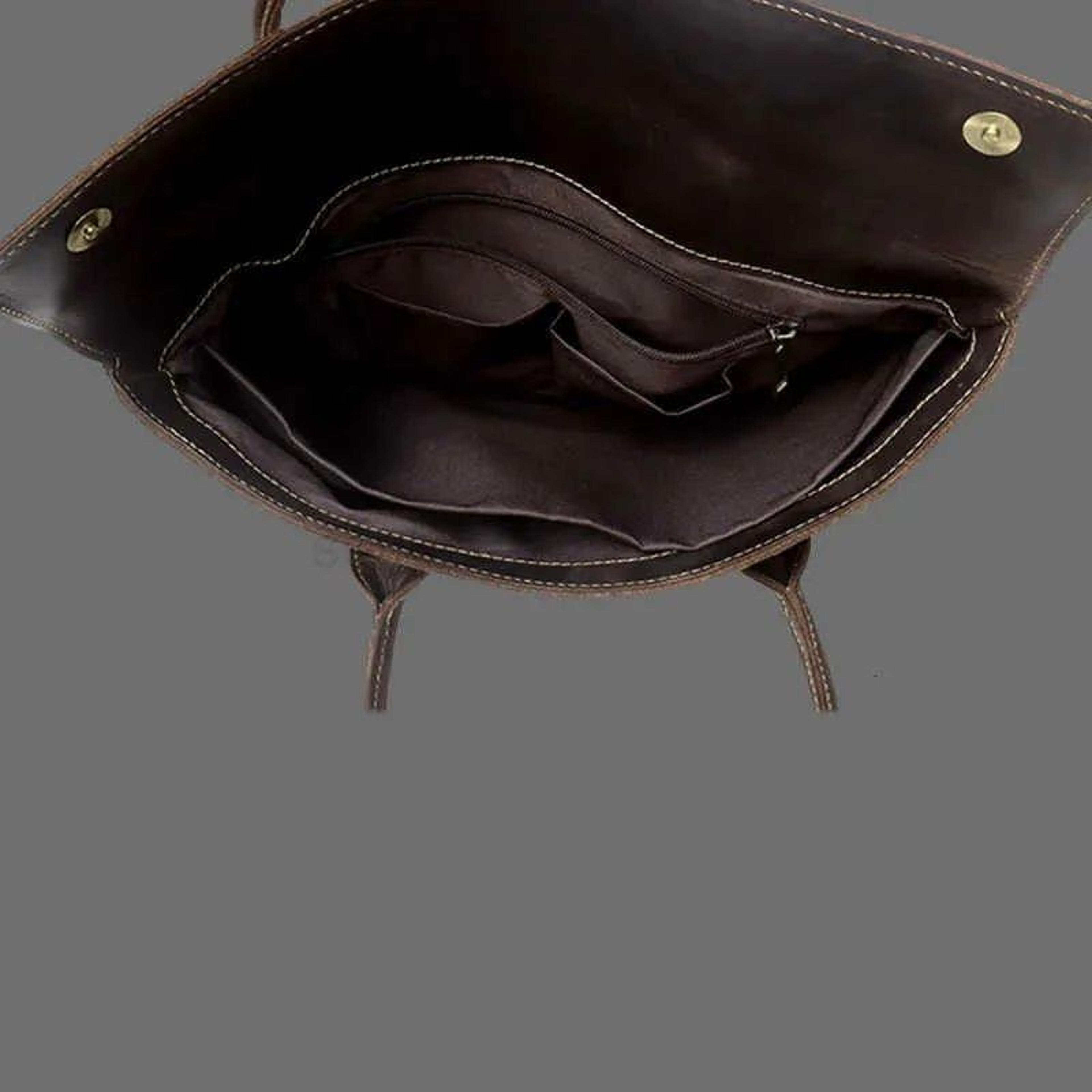 Mens Genuine Leather Briefcase Vintage Business Laptop Messenger Shoulder Bag 2