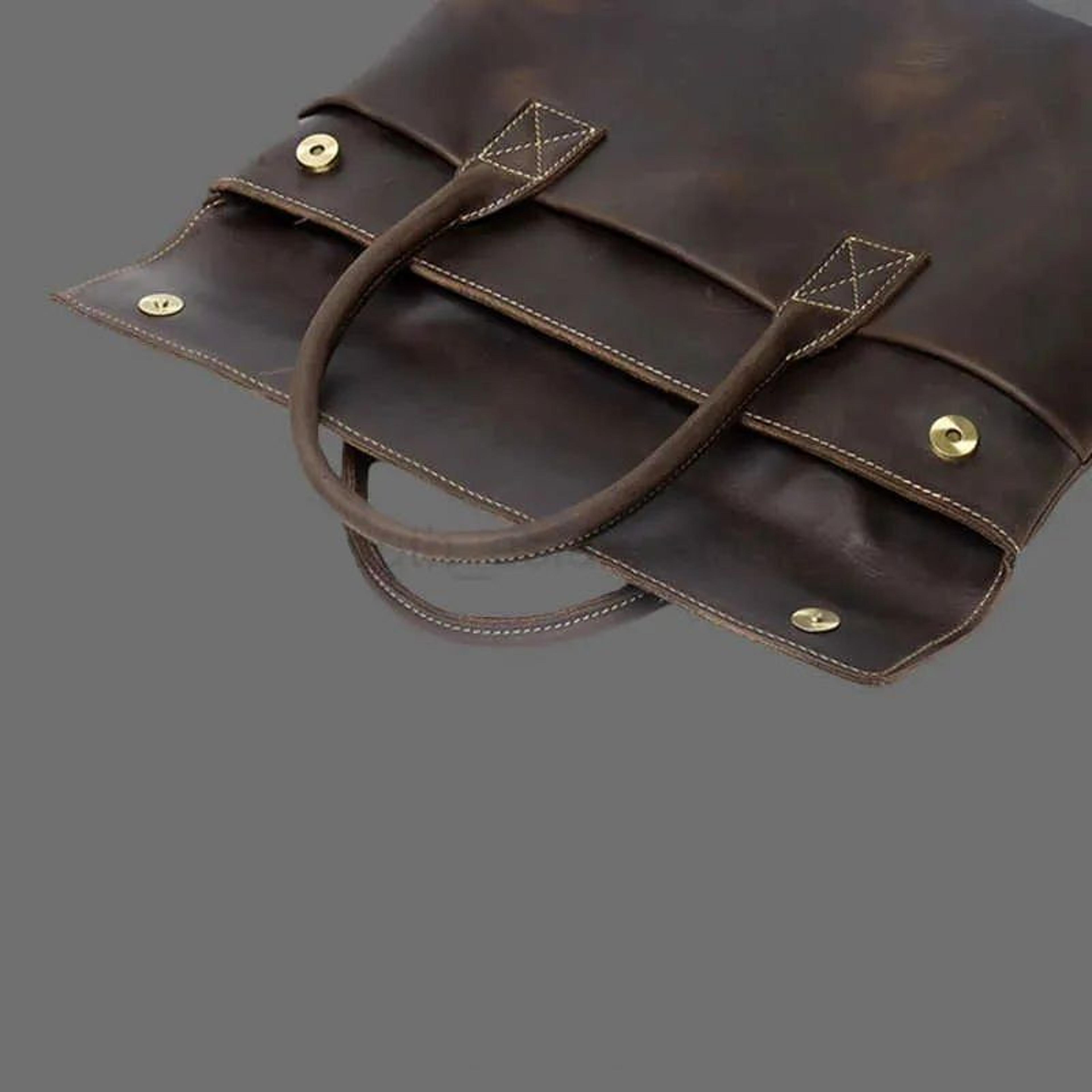 Mens Genuine Leather Briefcase Vintage Business Laptop Messenger Shoulder Bag 1