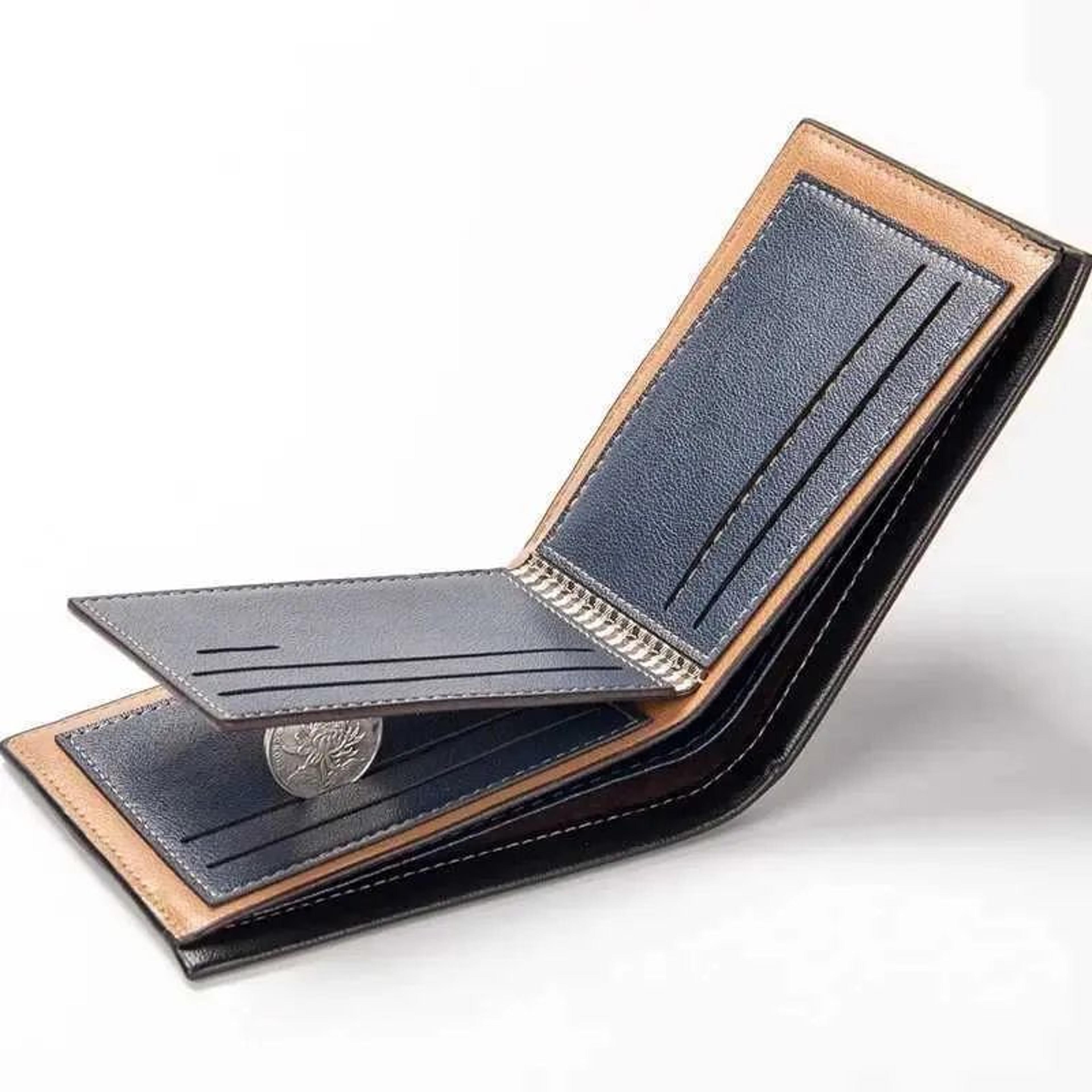 Mens Vintage Genuine Leather Wallet With Slim Bifold Design And Card Slots 1