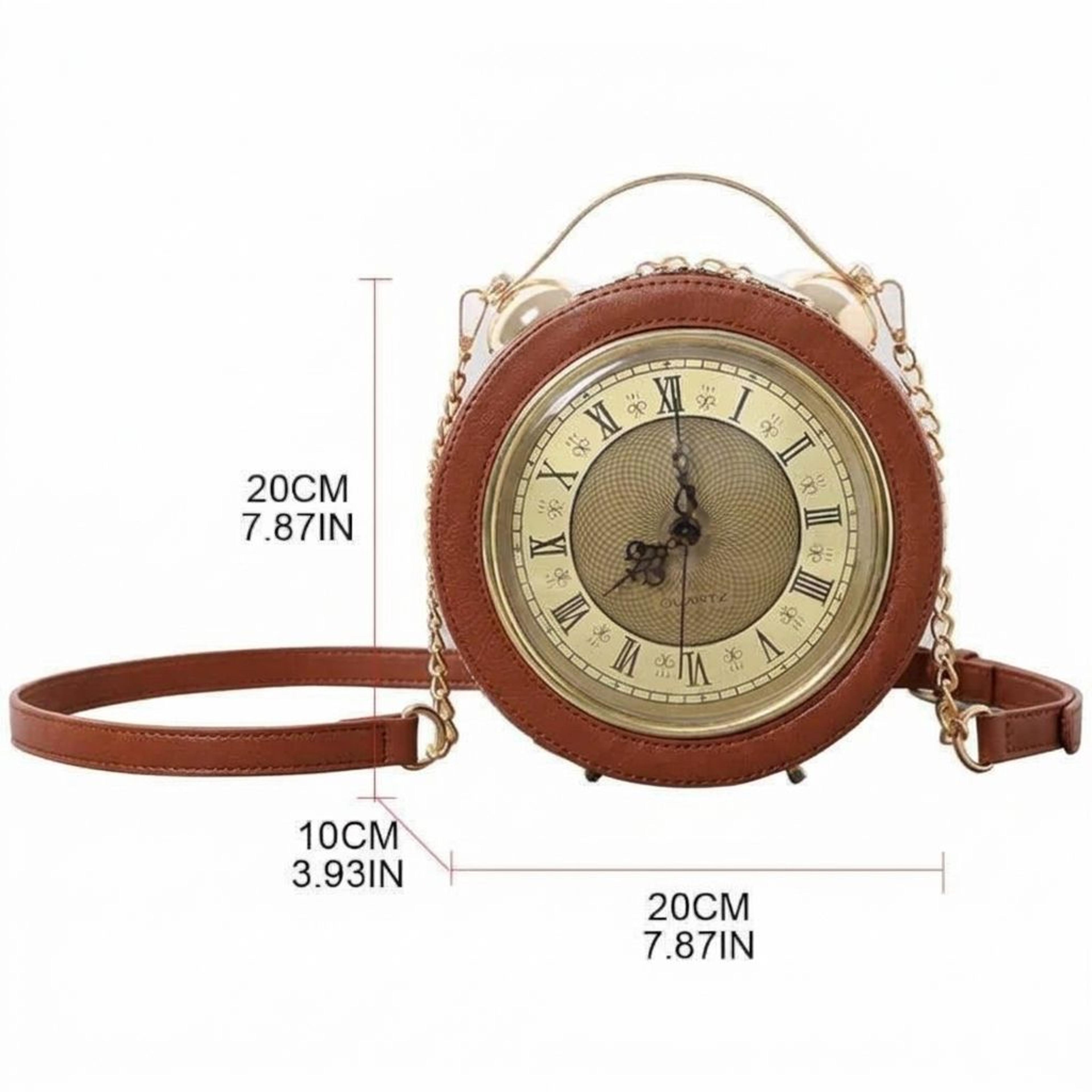 PU Leather Handbag Set With Crossbody Bag Shoulder Bag Chain Wallet And Round Watch 2