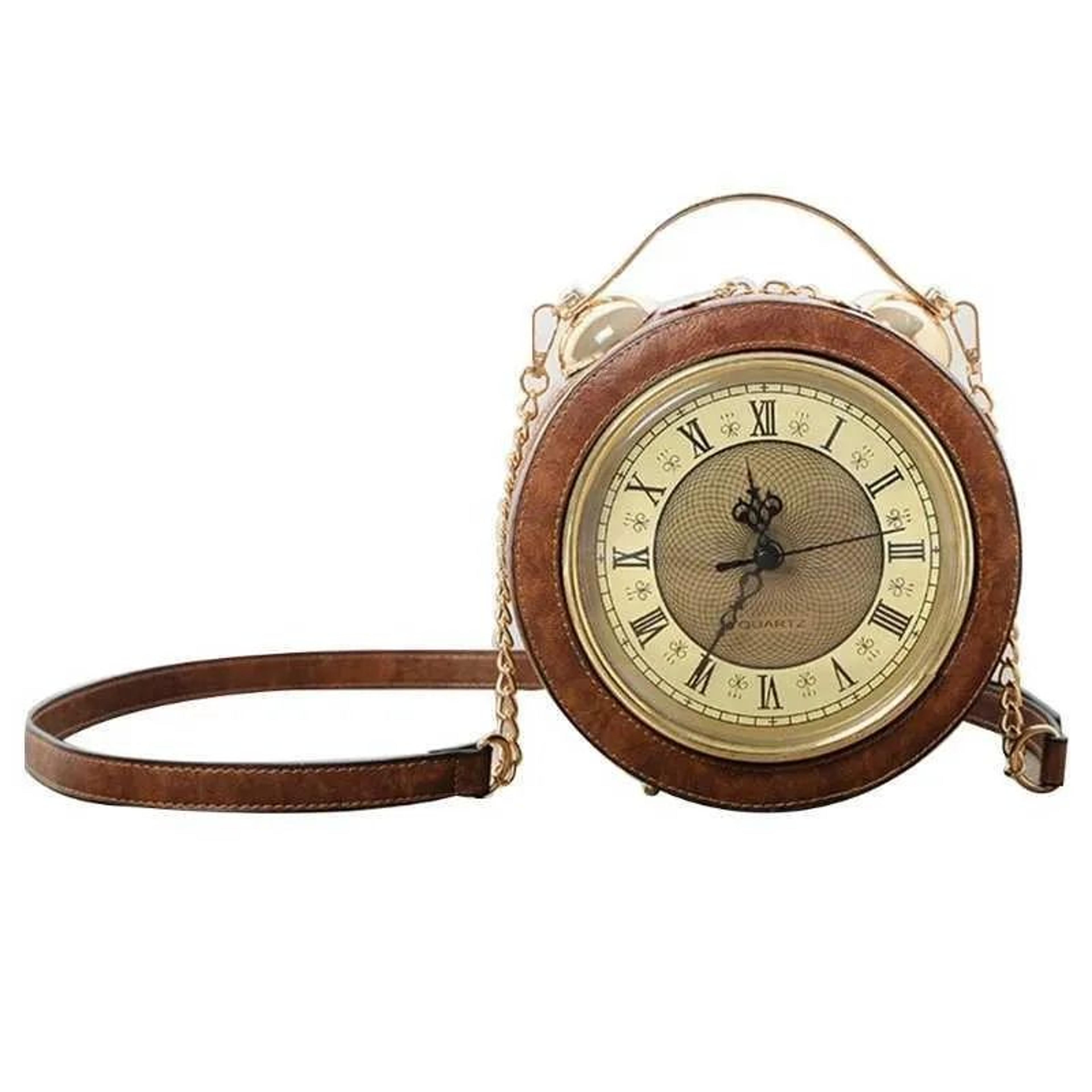 pu leather handbag set with crossbody bag shoulder bag chain wallet and round watch