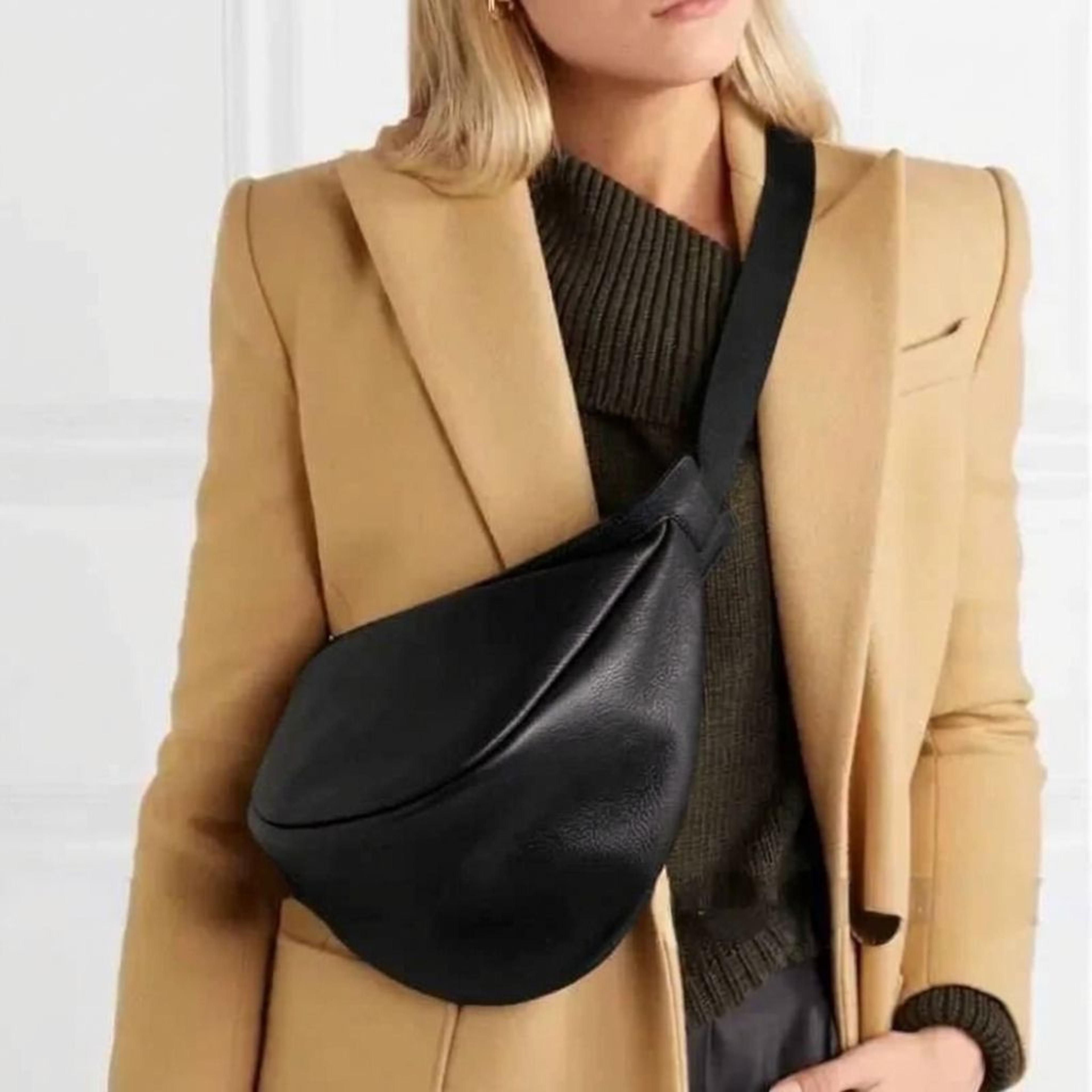 mini brown pu leather crossbody bag with zipper closure and adjustable shoulder strap