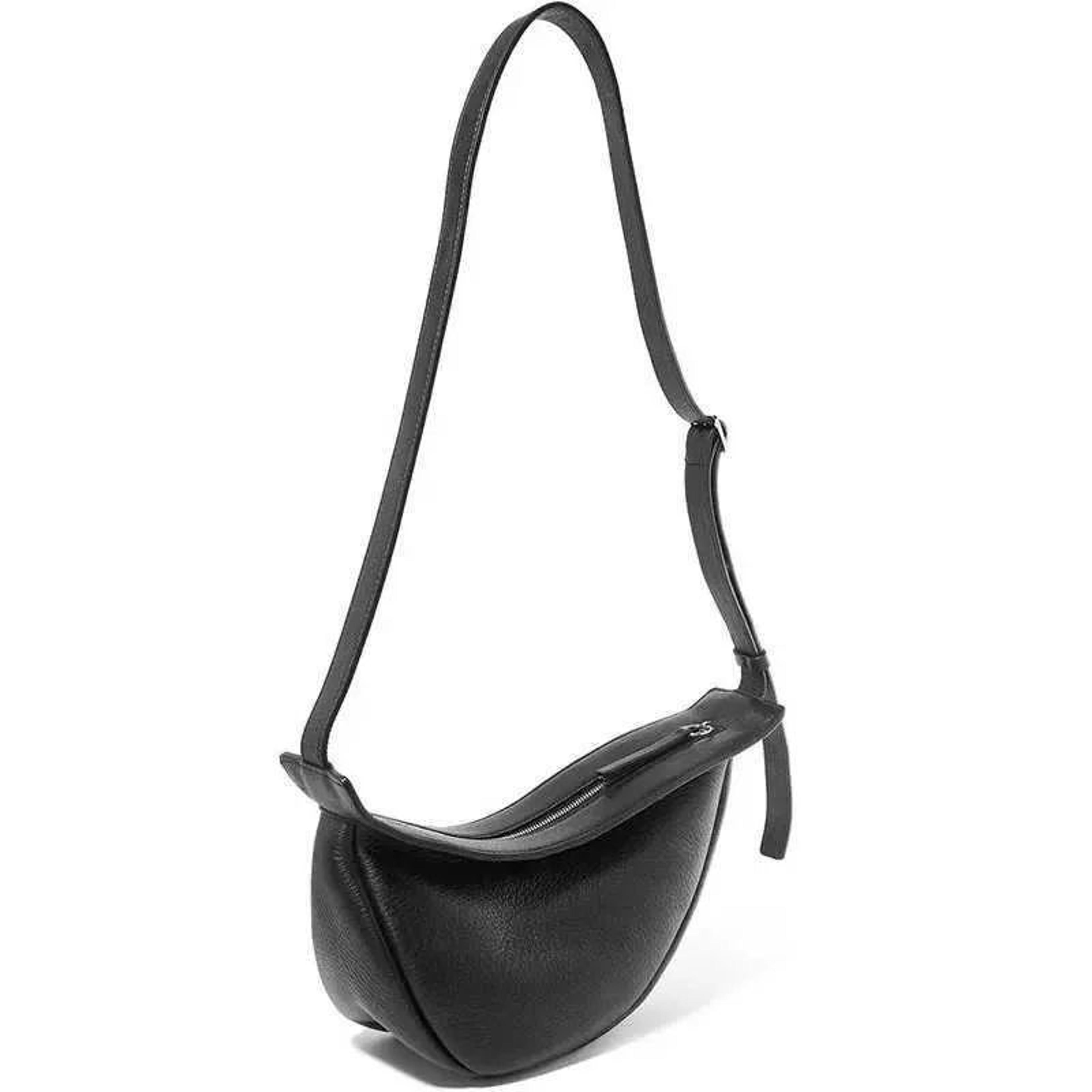 Mini Brown PU Leather Crossbody Bag With Zipper Closure And Adjustable Shoulder Strap 2