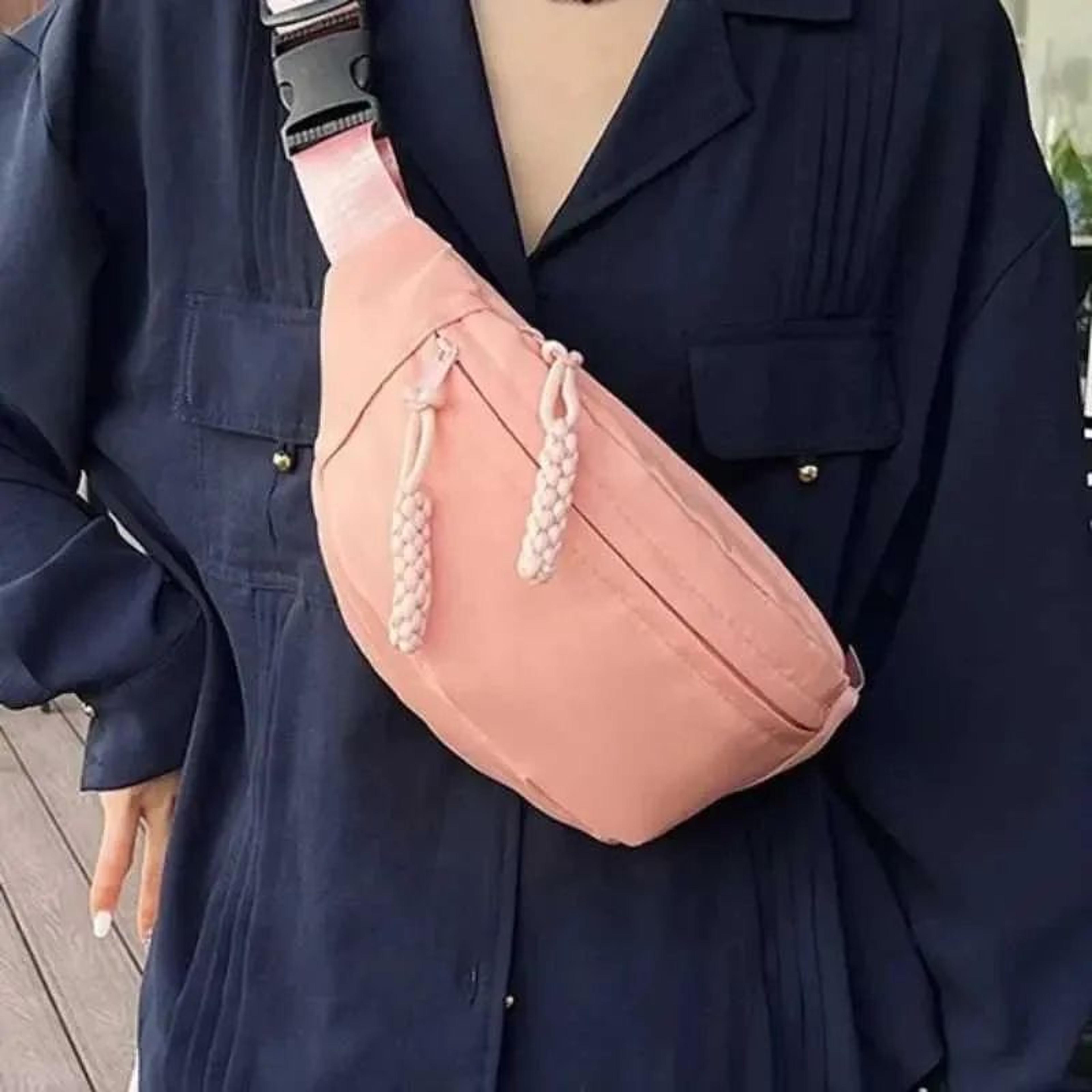 crescent crossbody bag lightweight solid color sports waist bag