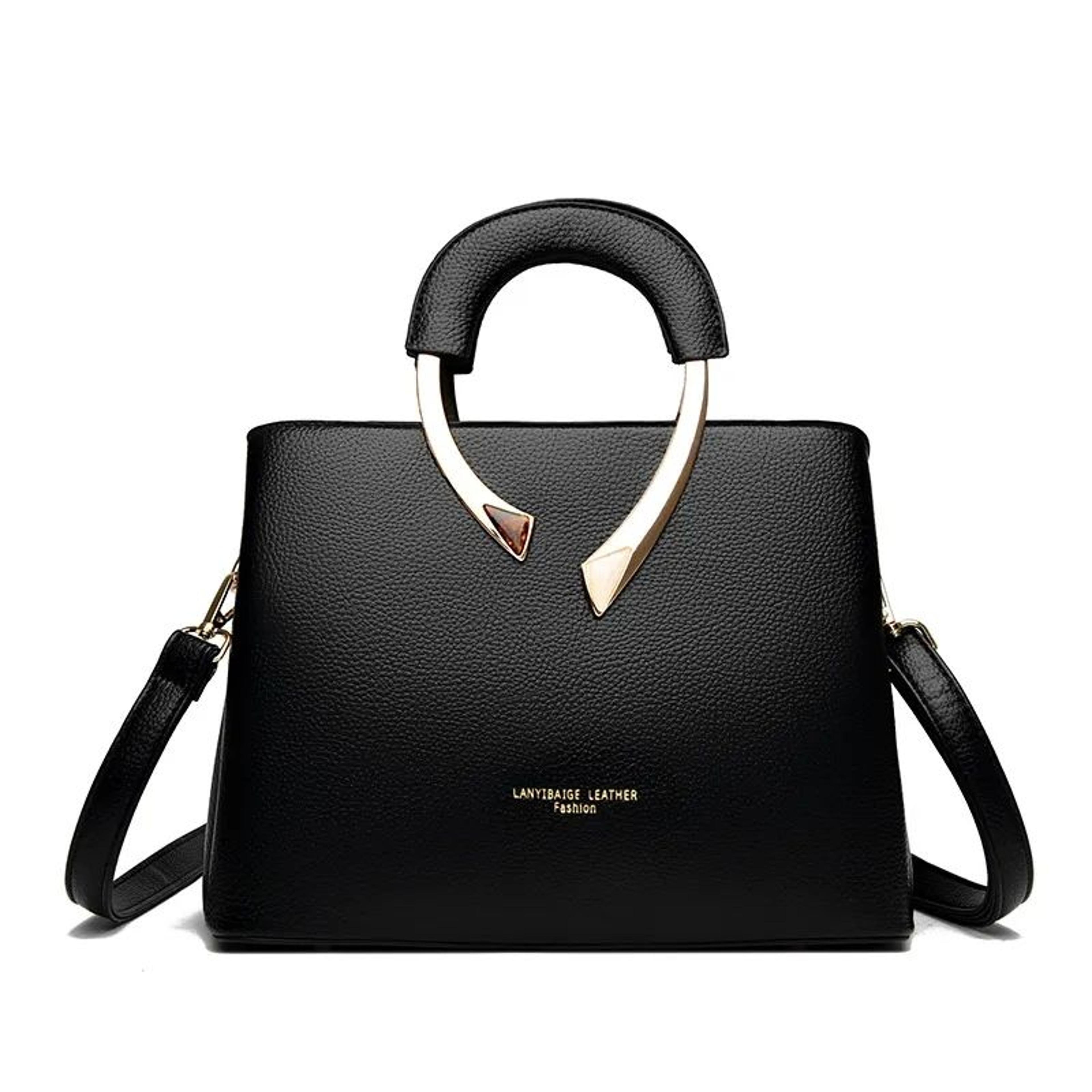 pu leather shoulder bag with zipper closure and casual style