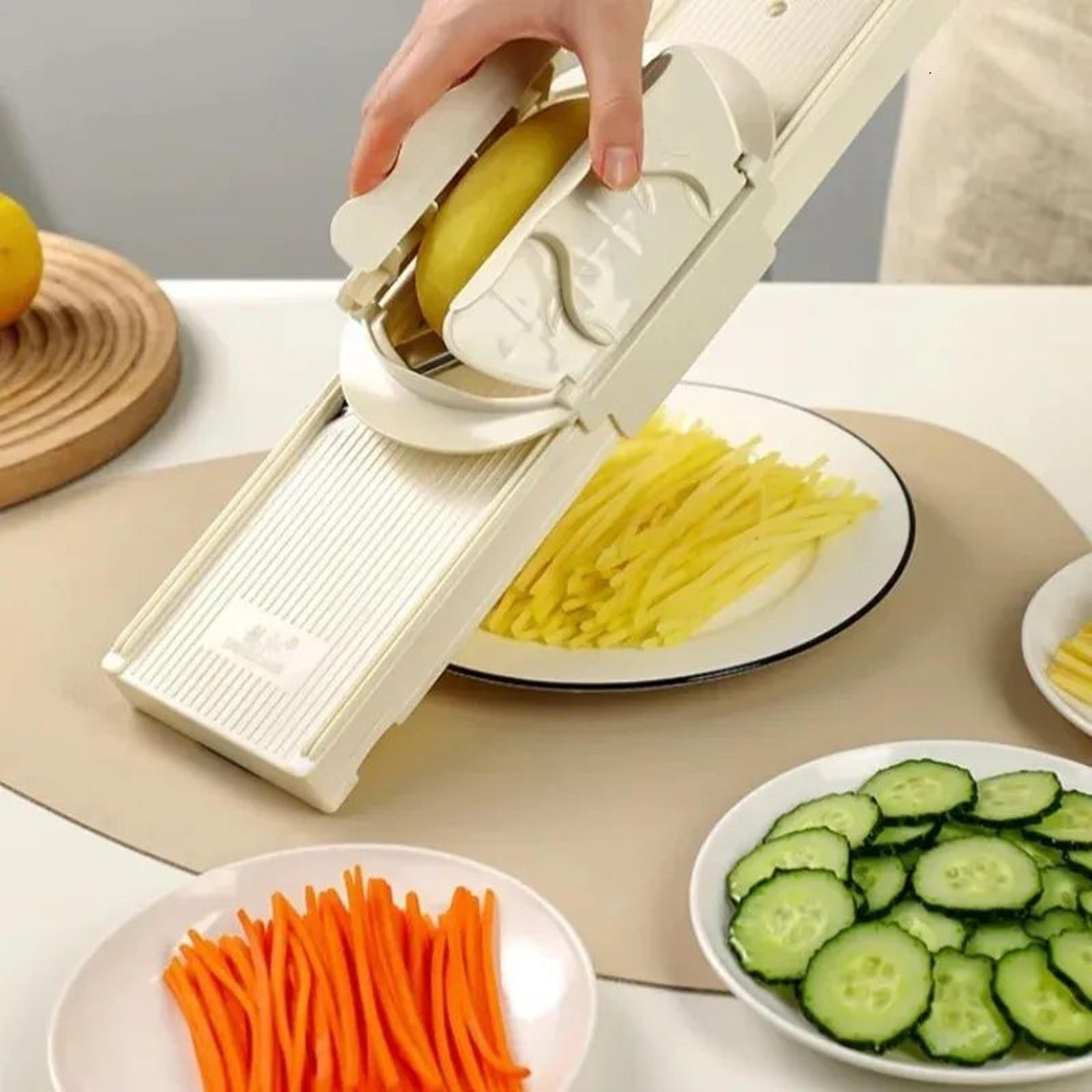 multifunctional vegetable chopper slicer with container and safety hand guard