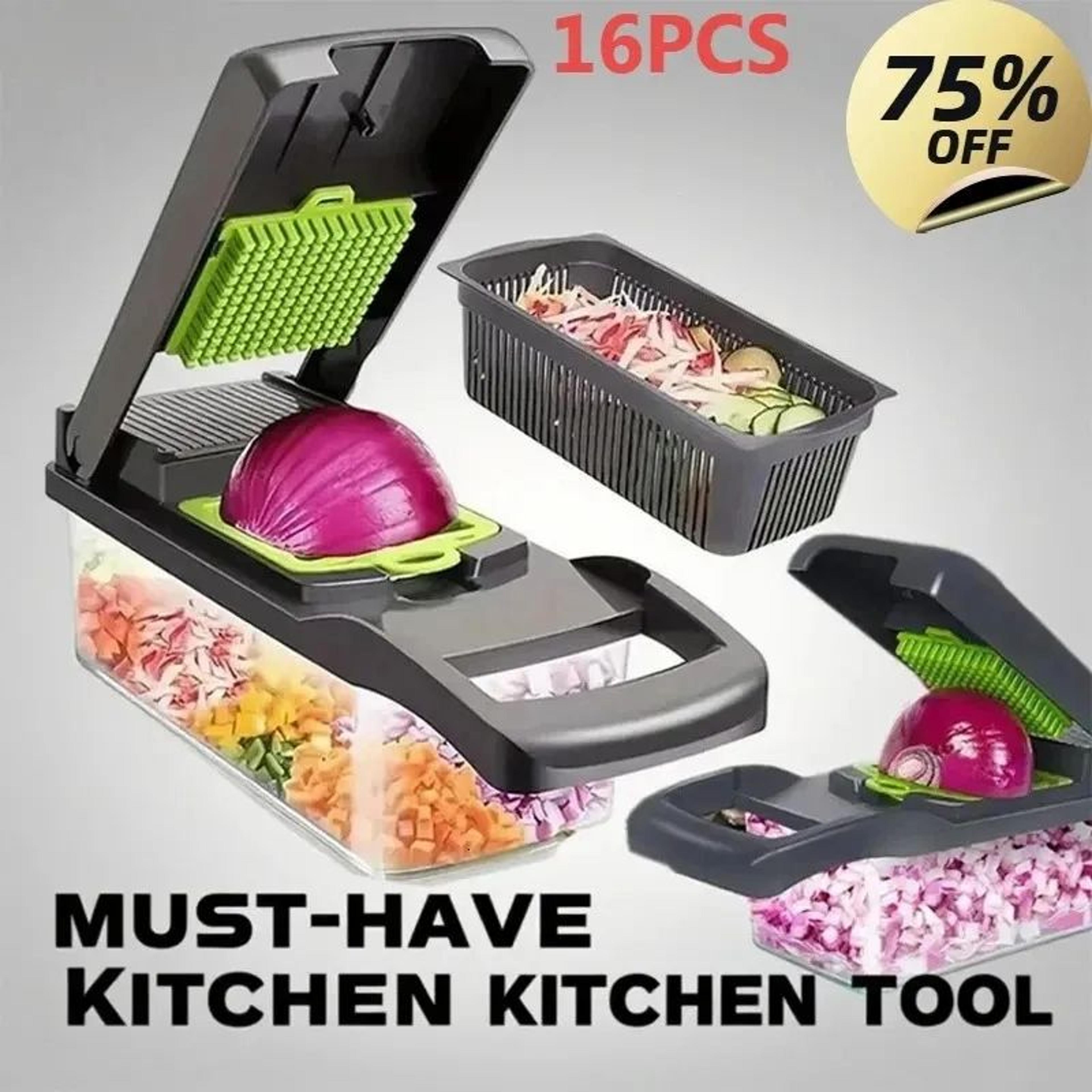 Vegetable Chopper Set With Onion Dicer Slicer Grater And Shredder 6