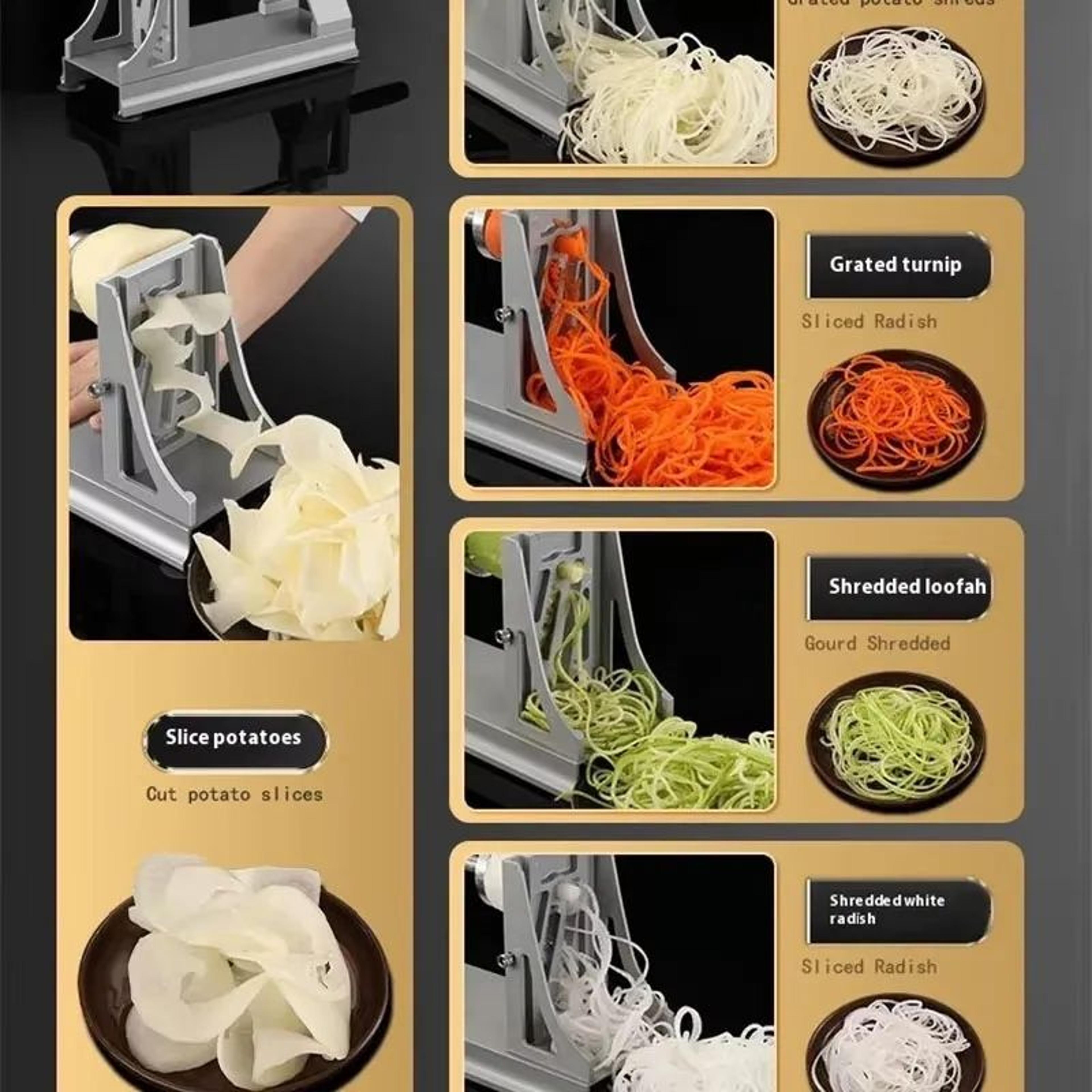 Stainless Steel Vegetable Chopper Spiralizer And Slicer With Blade Sizes 5
