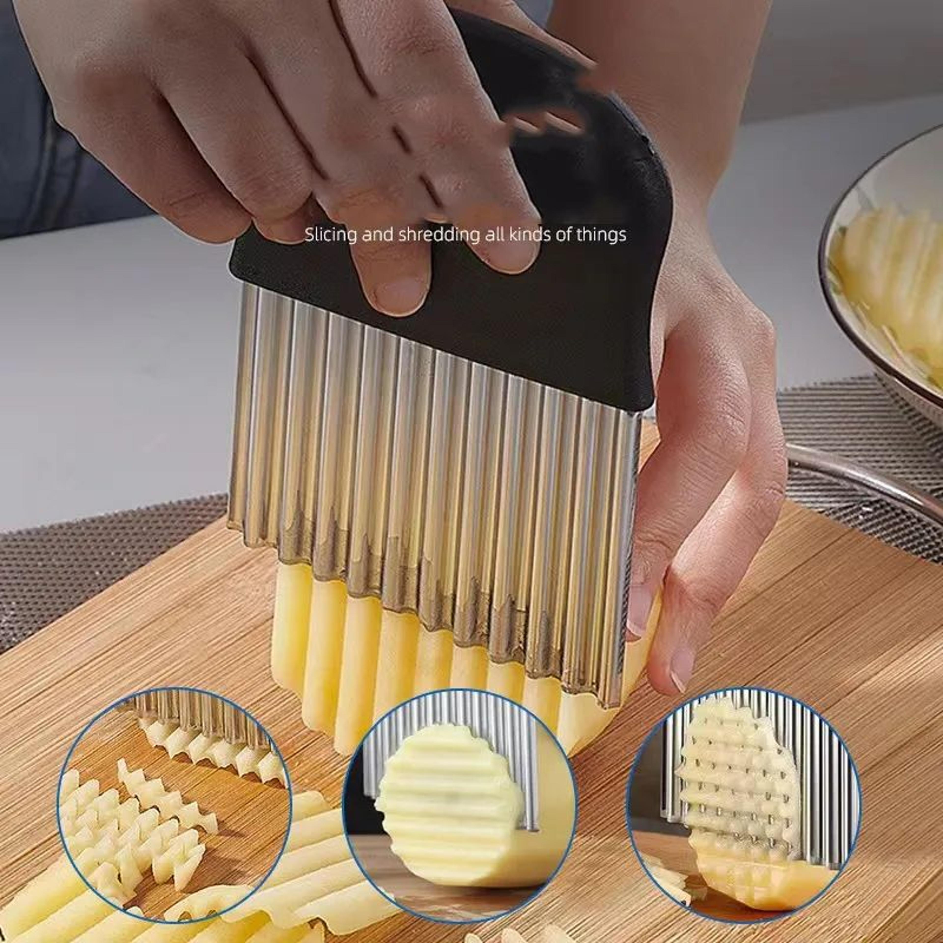 Stainless Steel Crinkle Potato Slicer And Vegetable Cutter For Kitchen 2