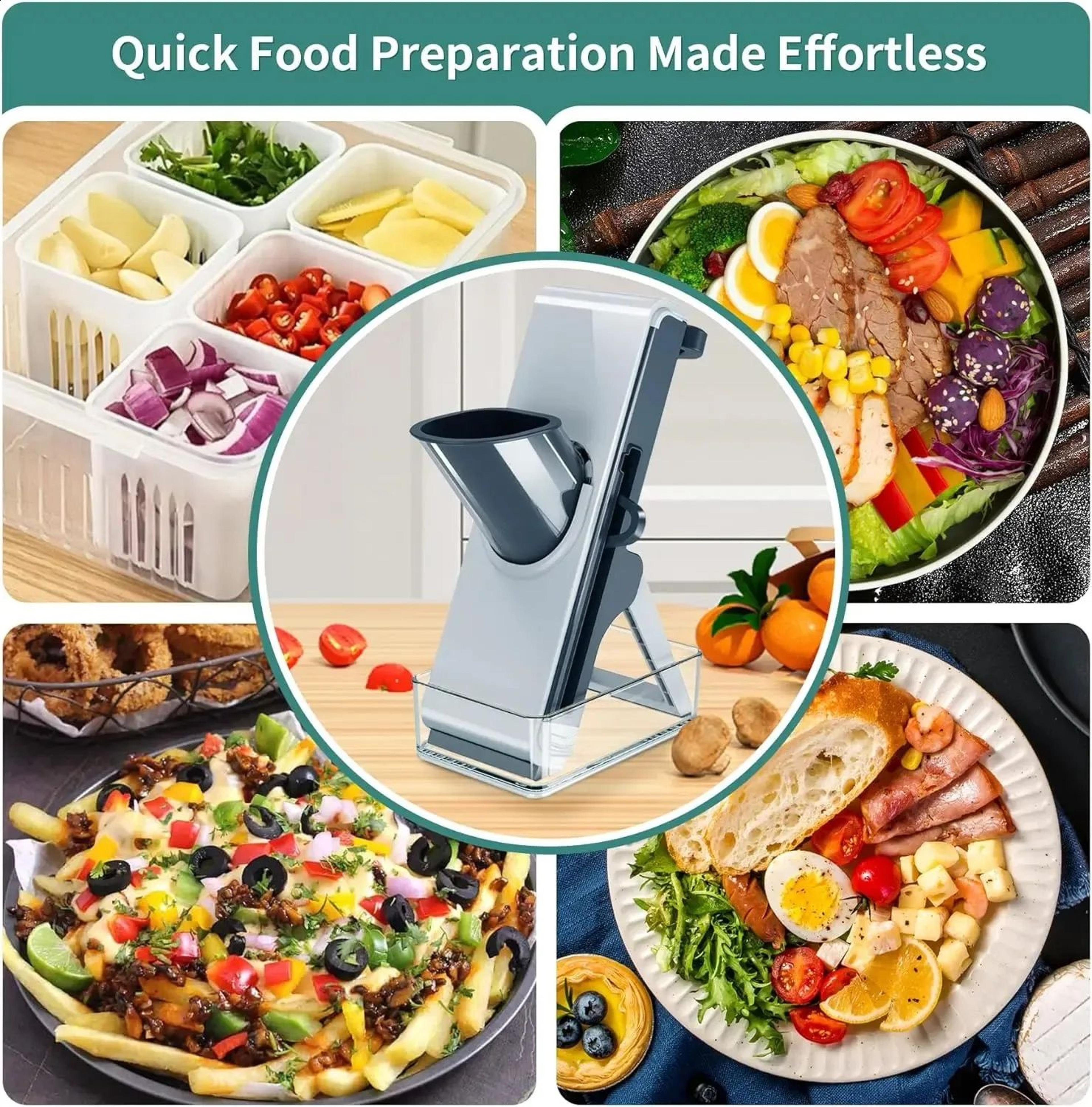 Vegetable Cutter With Stainless Steel Blades For Slicing Shredding And Grating 1