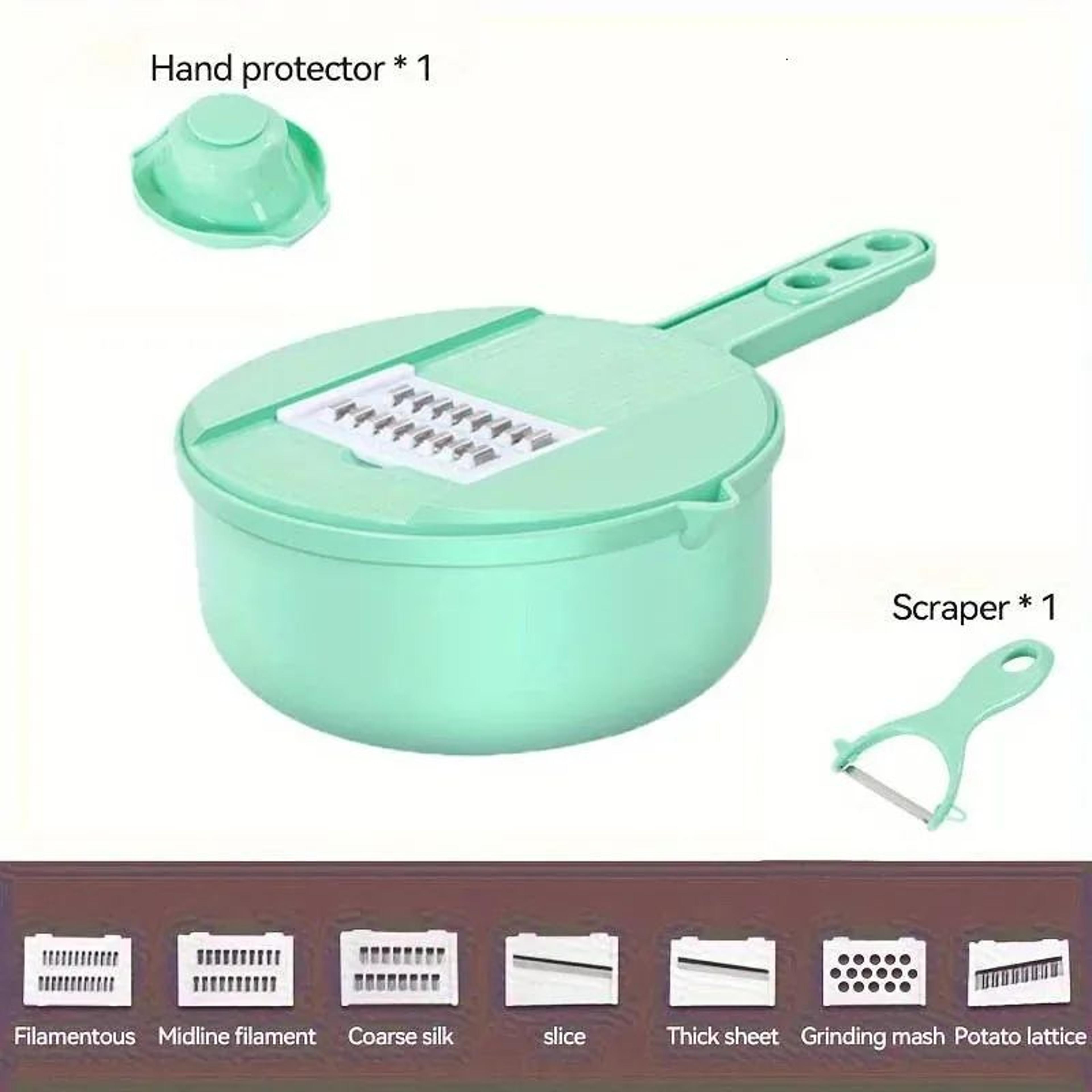 Manual Vegetable Chopper With Stainless Steel Blades And Slicing Tools 1