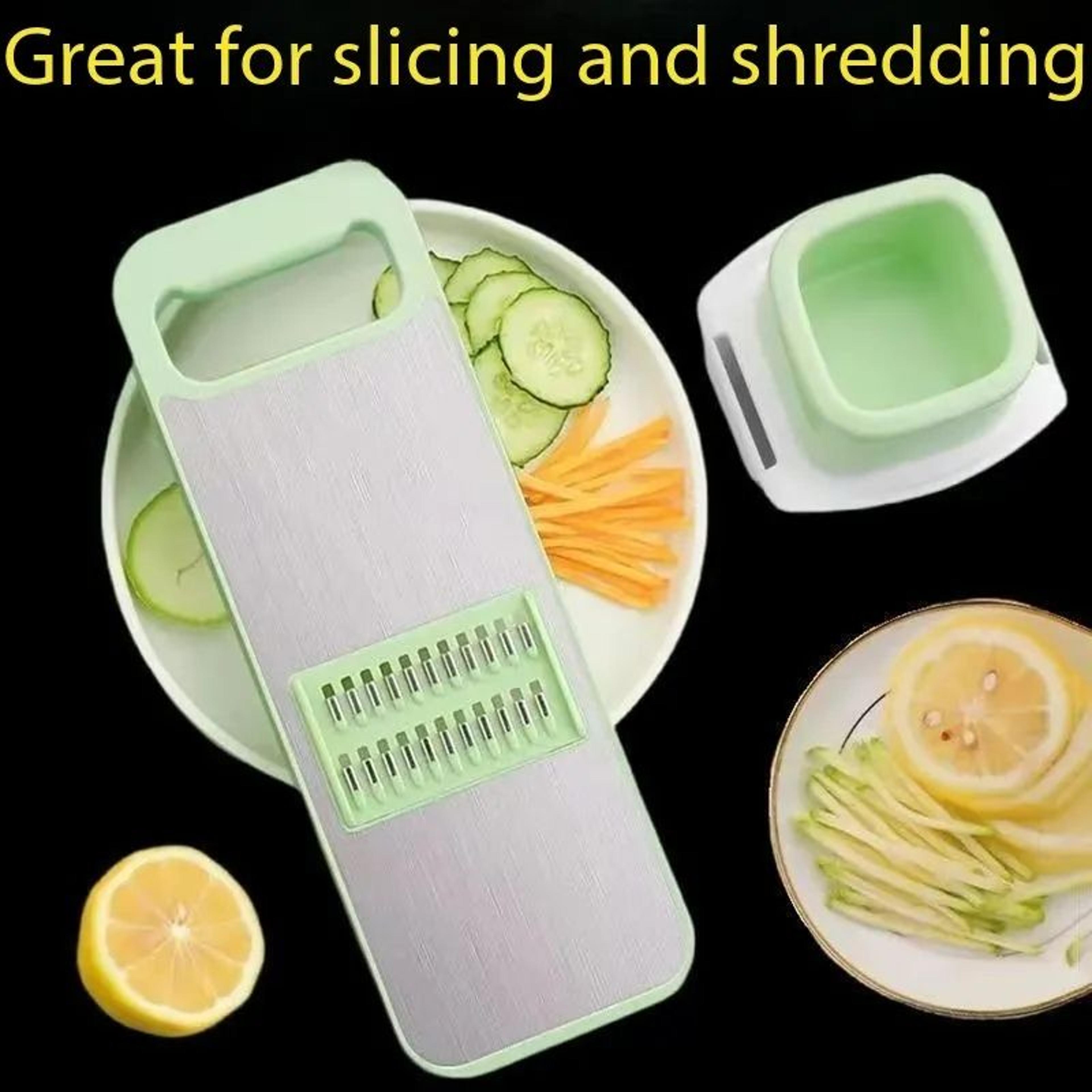 Adjustable Stainless Steel Mandoline Slicer With Safety Holder 5