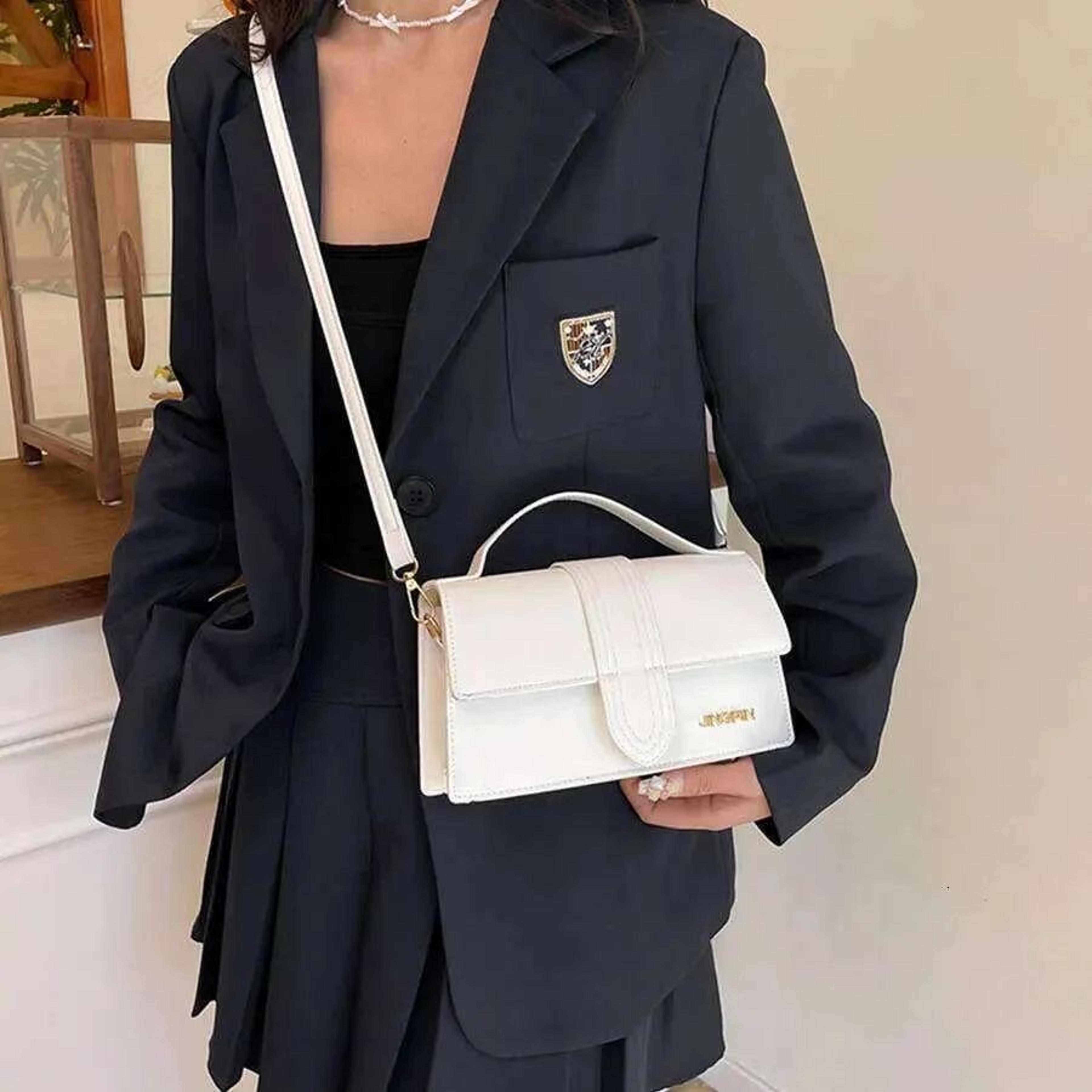 Womens Small Square Crossbody Handbag With Textured PU Finish 2