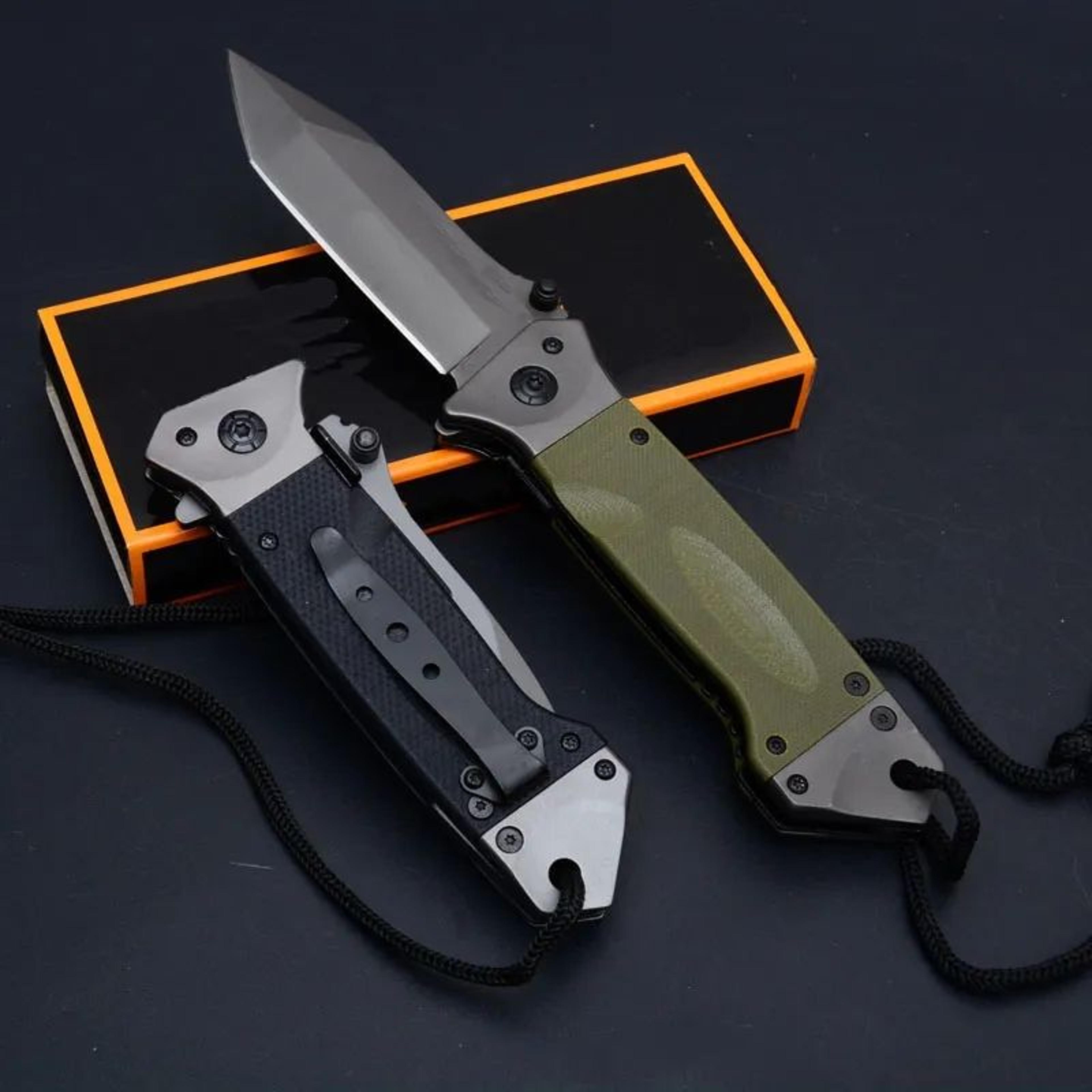 Tactical Flipper Folding Knife With Titanium Coated Blade And Handle 1