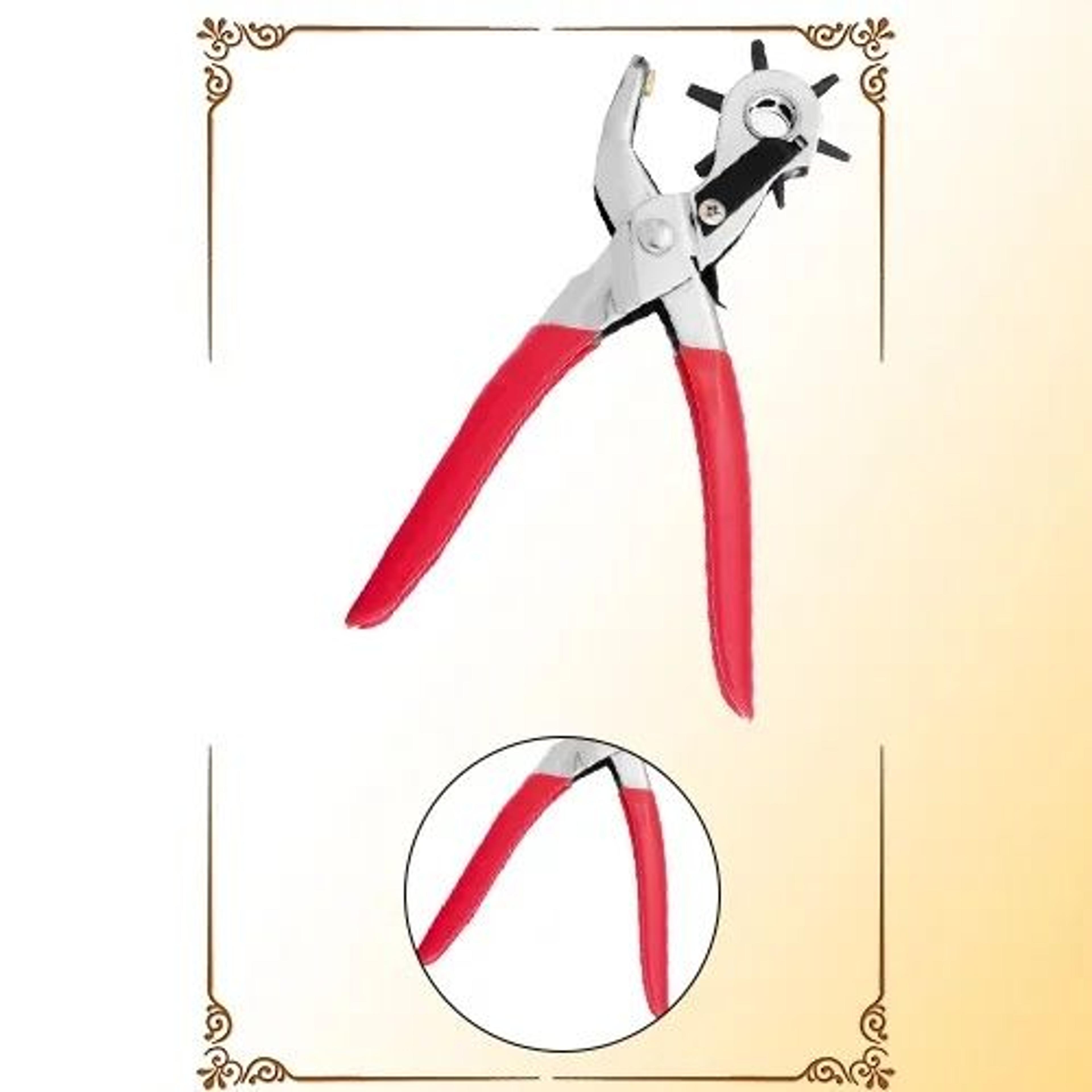 Leather Hole Punch Pliers With Rotating Head For Belts Straps And DIY Crafts 1