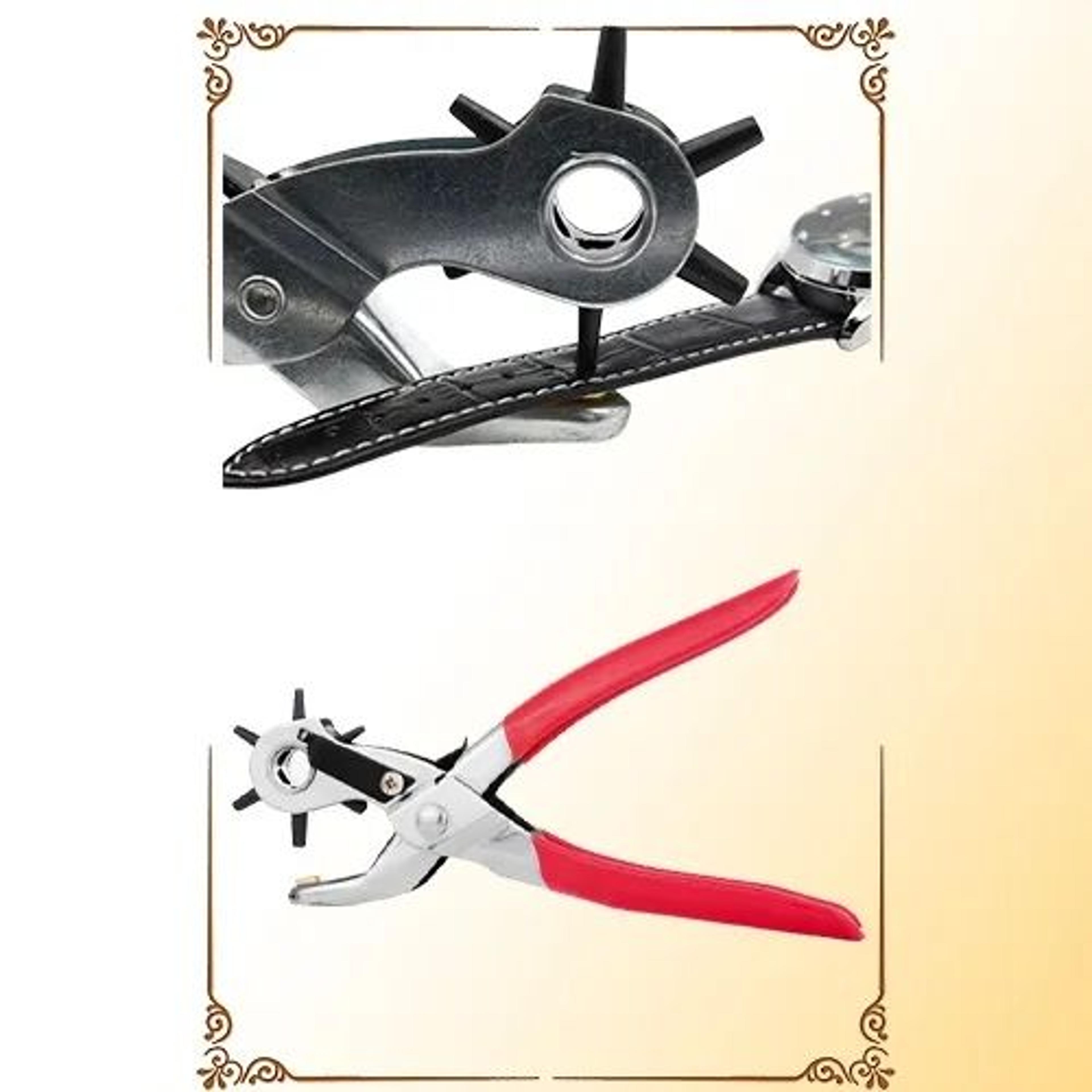 Leather Hole Punch Pliers With Rotating Head For Belts Straps And DIY Crafts 2