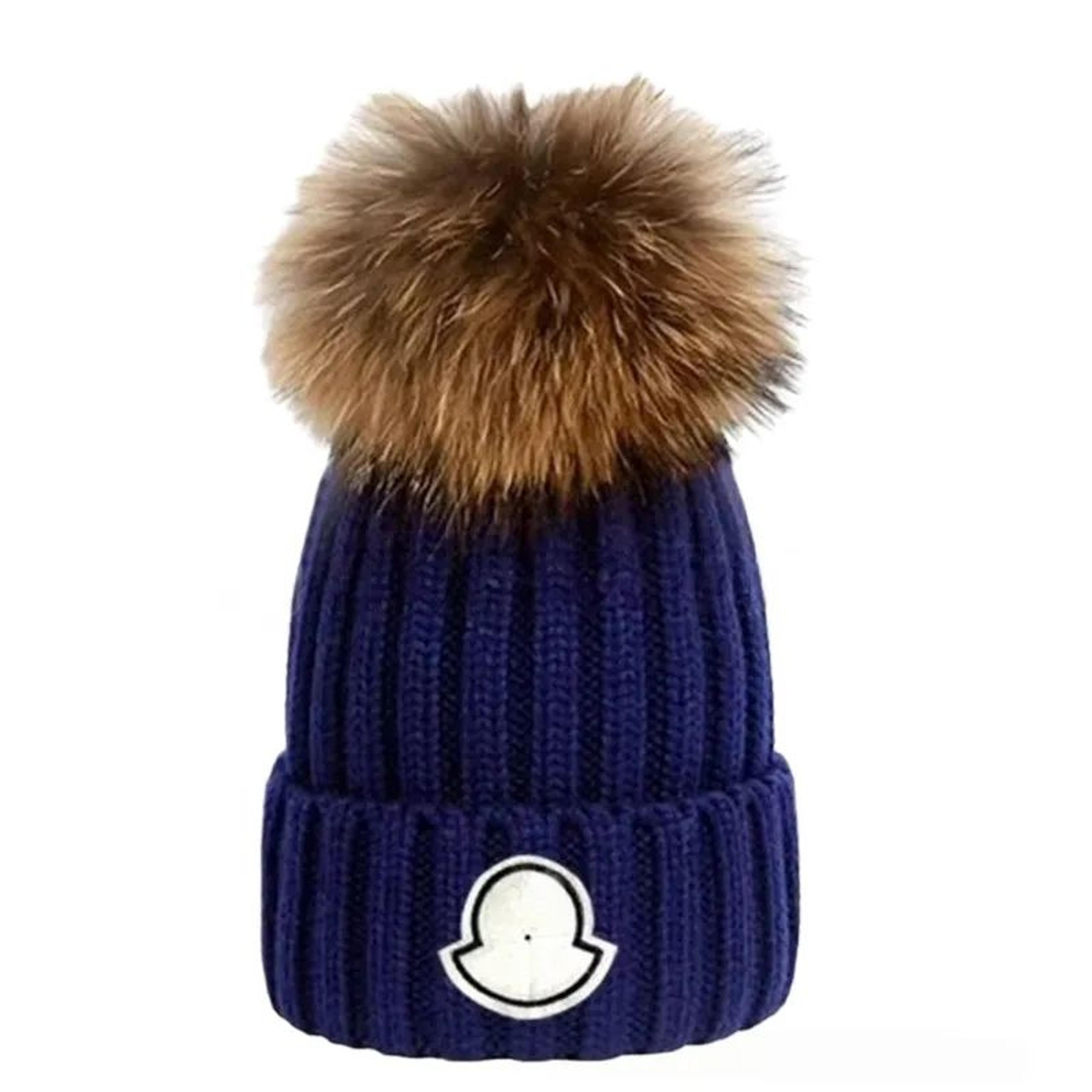 Unisex Ribbed Knit Beanie Hat With Faux Fur Pom Pom And Warm Cuffed Design 4