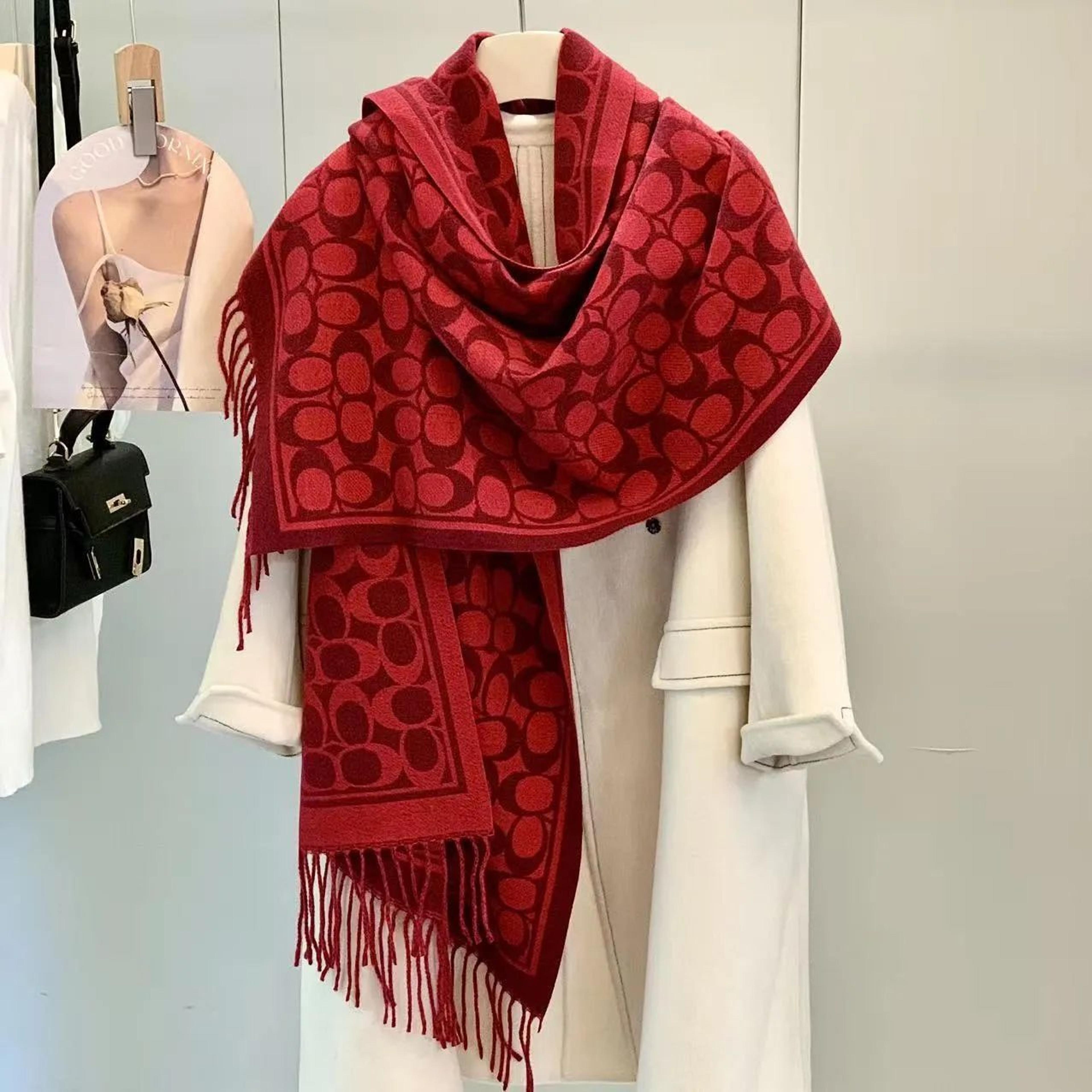 women's double sided thick winter scarf shawl with tassels