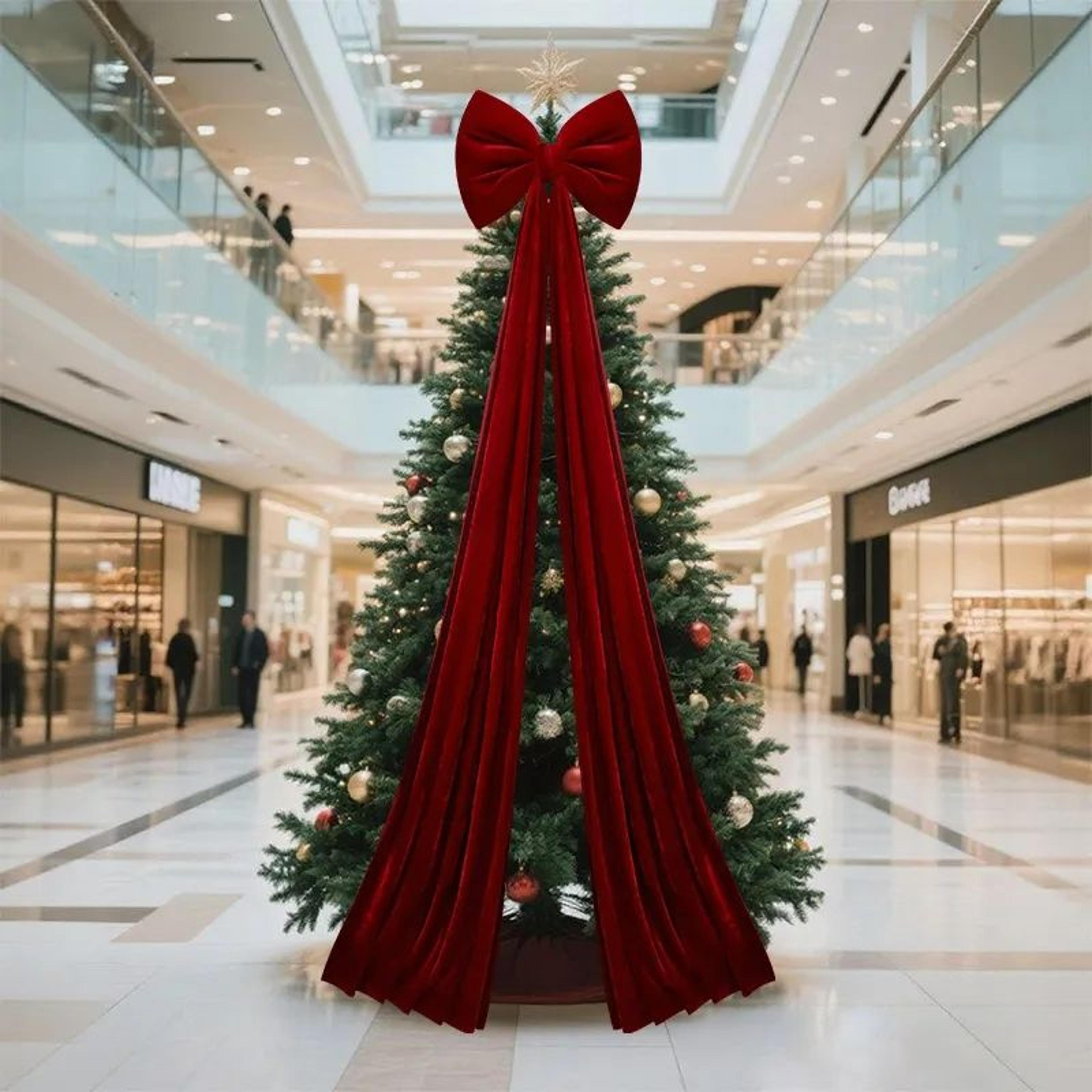 extra large burgundy velvet christmas bow ornament for tree and window decor