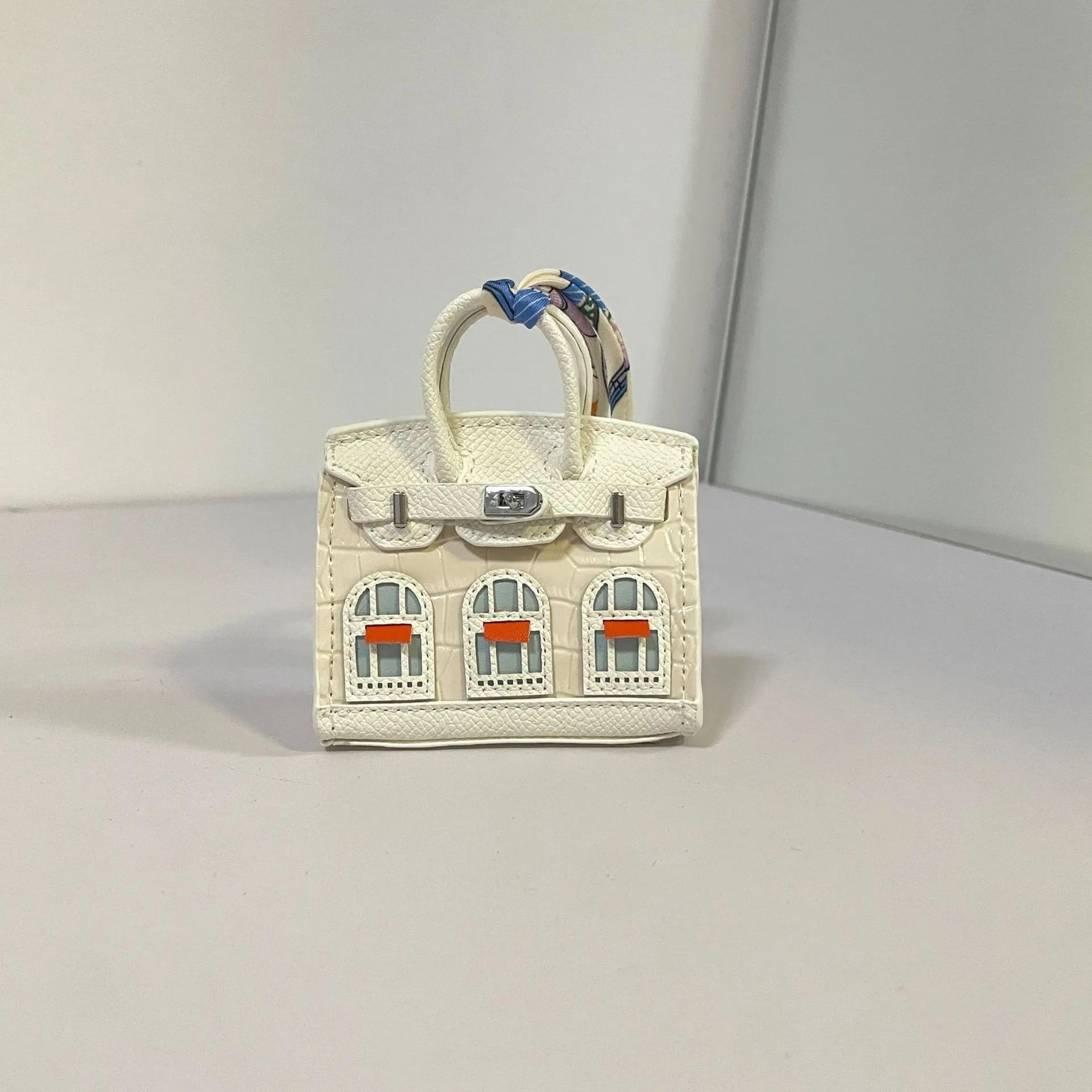 Mini House Keychain Pendant With Microfiber Pouch For Keys And Bags 4