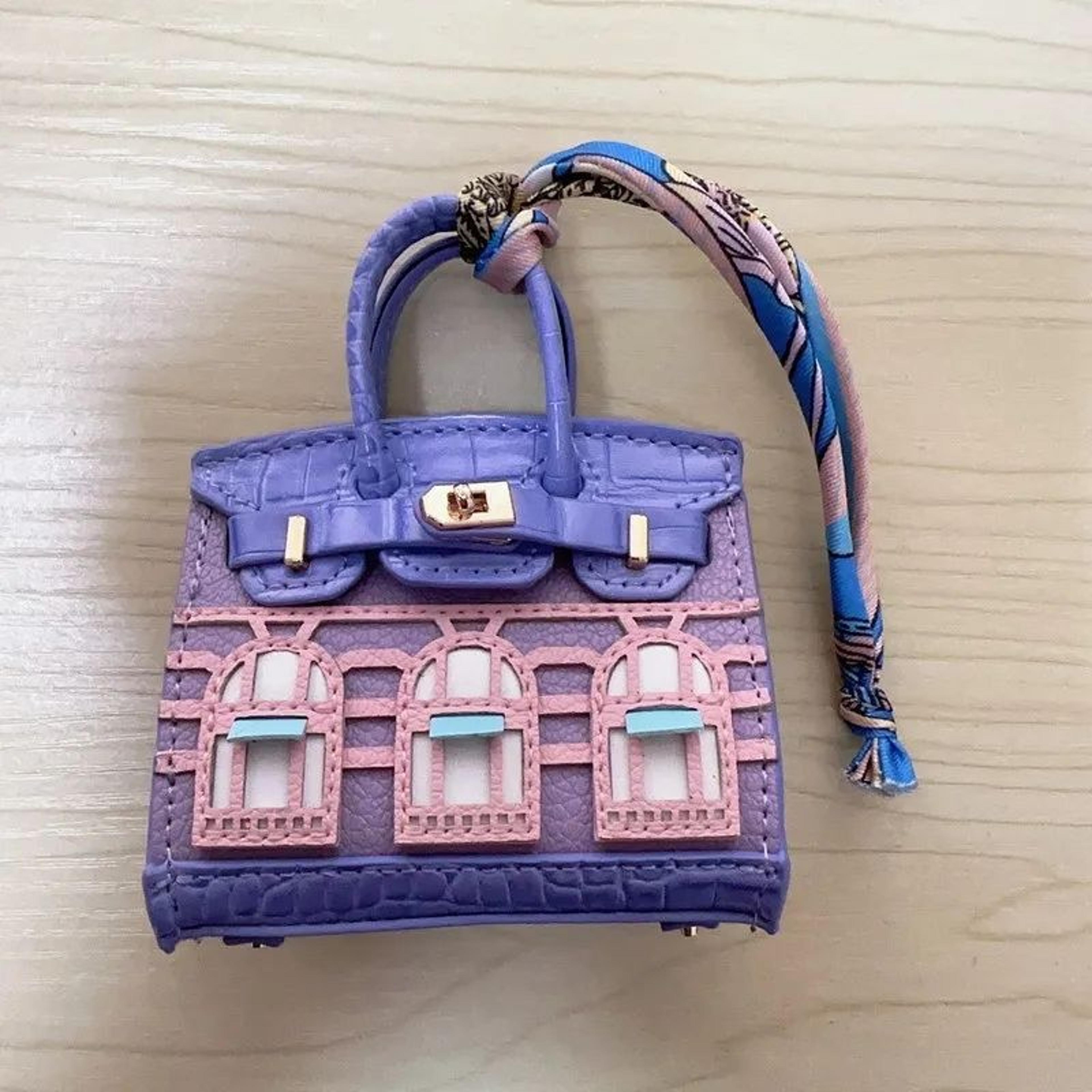 Mini House Keychain Pendant With Microfiber Pouch For Keys And Bags 3