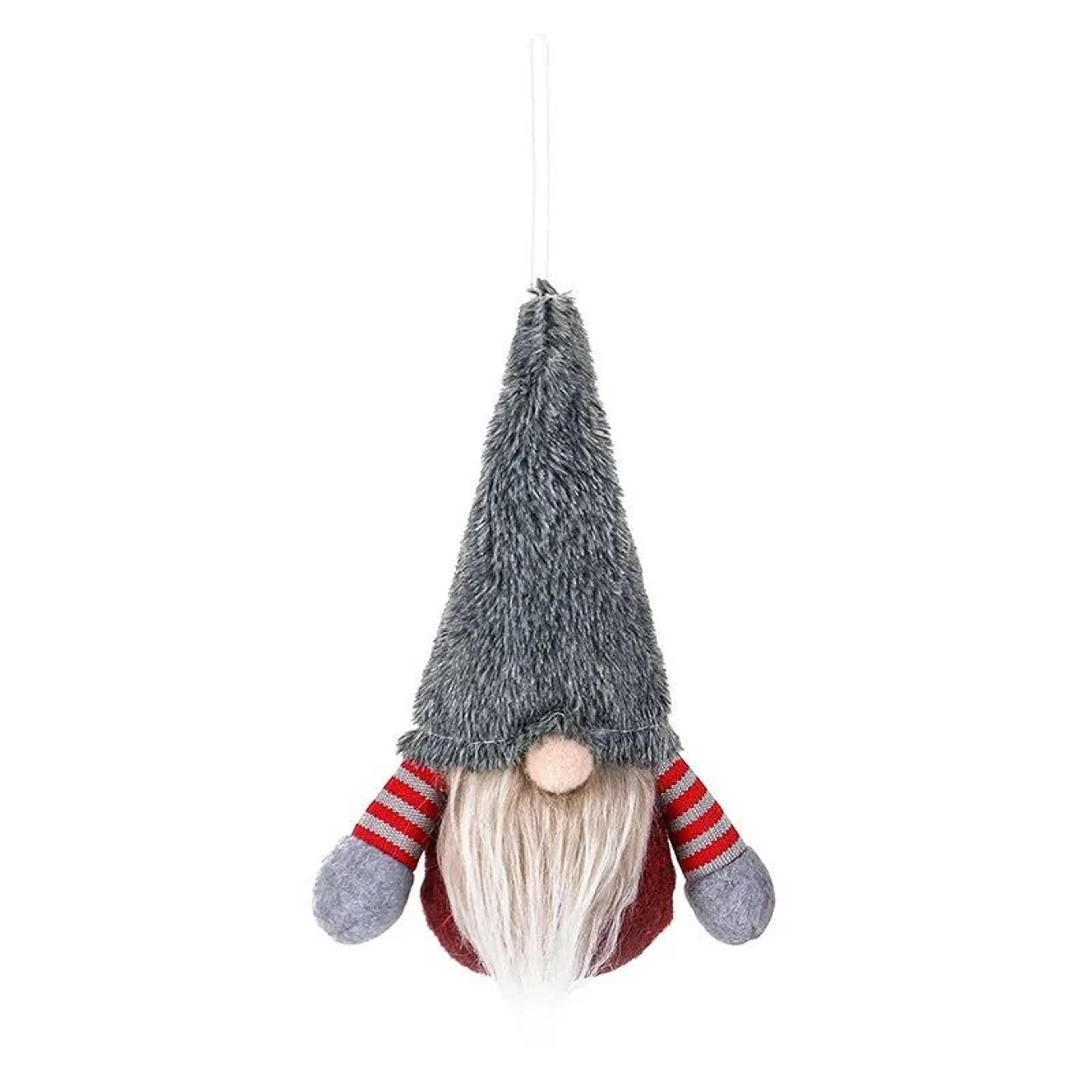 Hanging Christmas Gnome Ornaments Red And Gray Plush Tomte Decorations 5