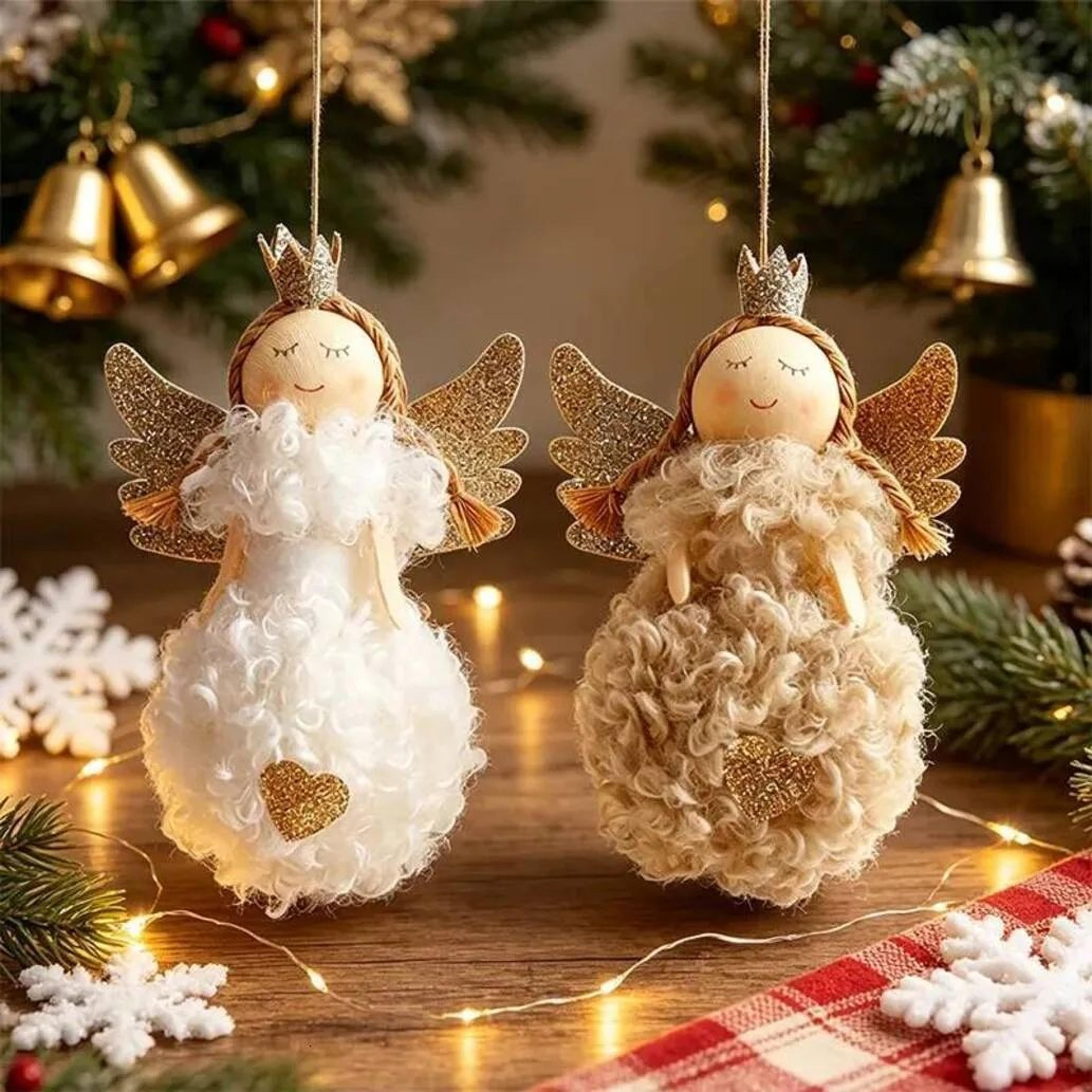 christmas girl doll angel ornaments for christmas tree hanging decorations