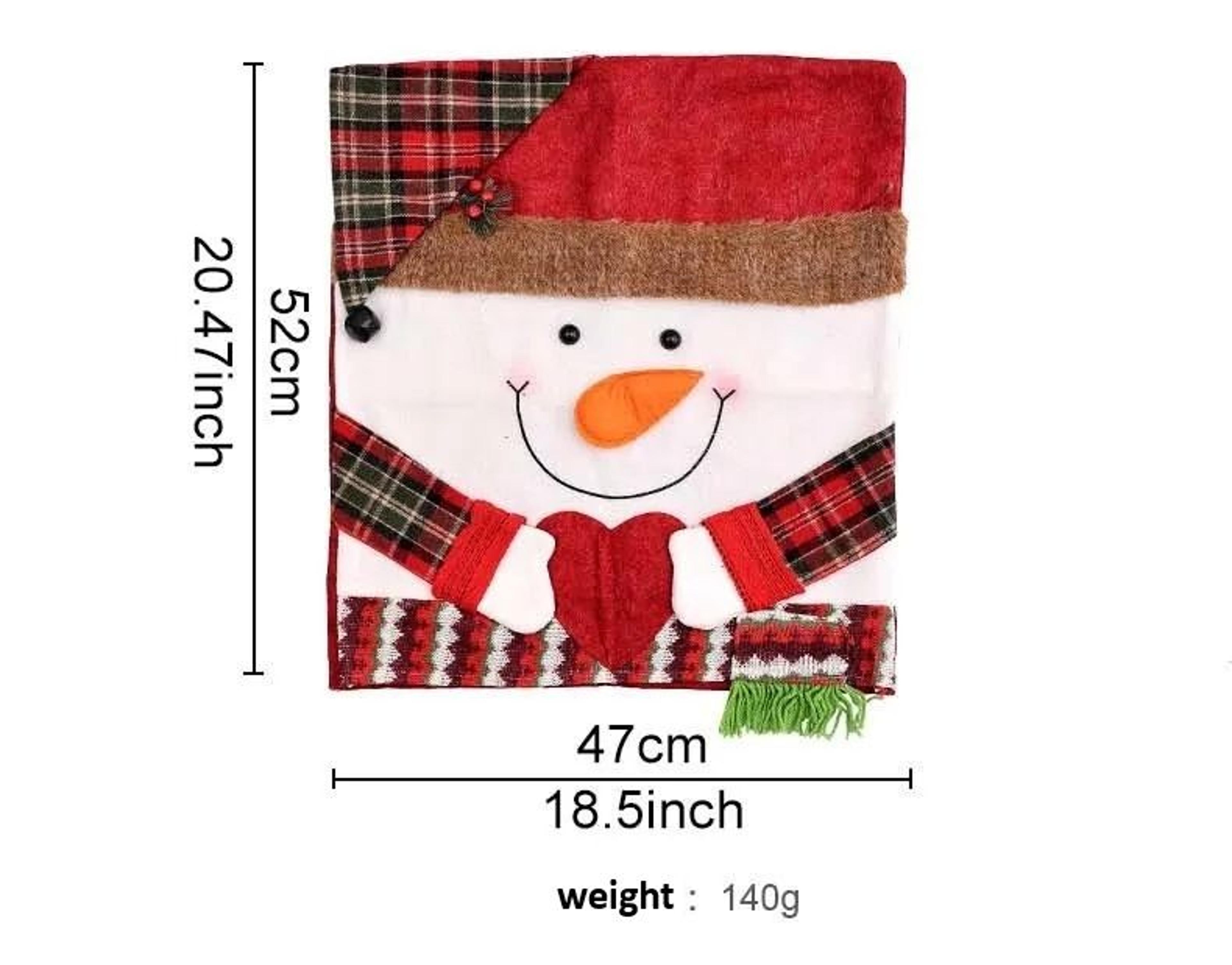 Christmas Snowman Plush Stool Chair Cover With Mini Scarf Holiday Decoration 1