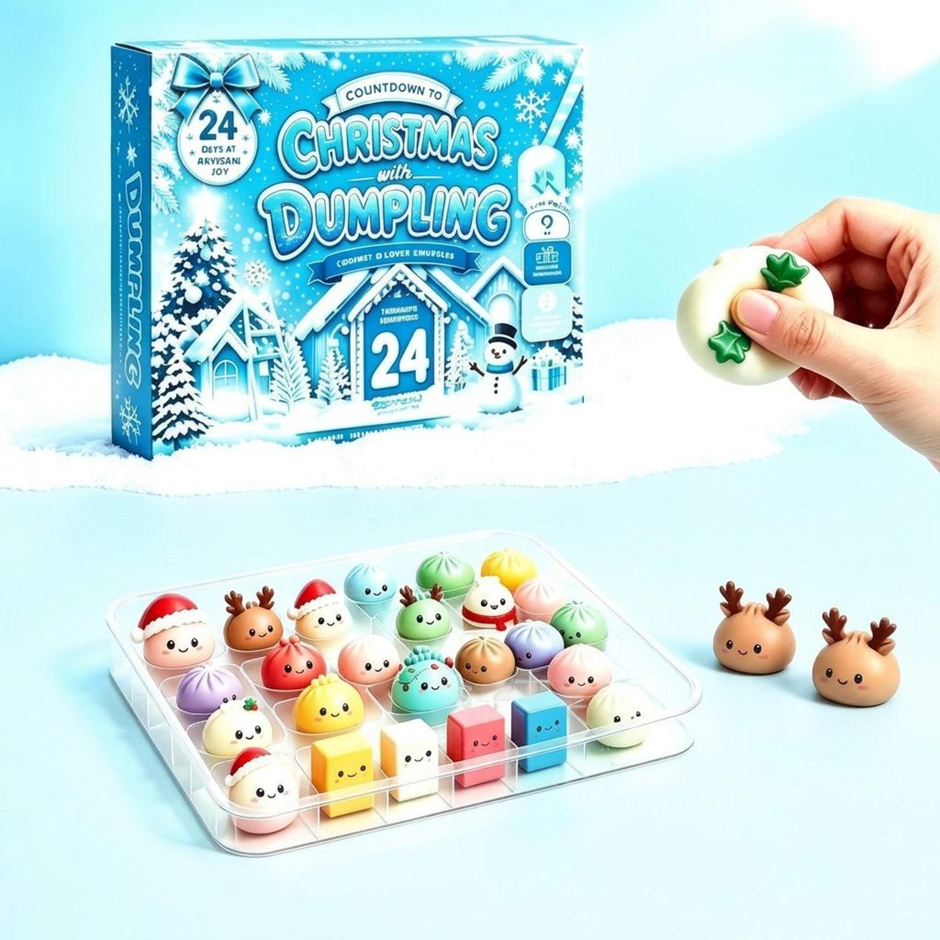 christmas squishy advent calendar day dumpling sensory toy countdown box