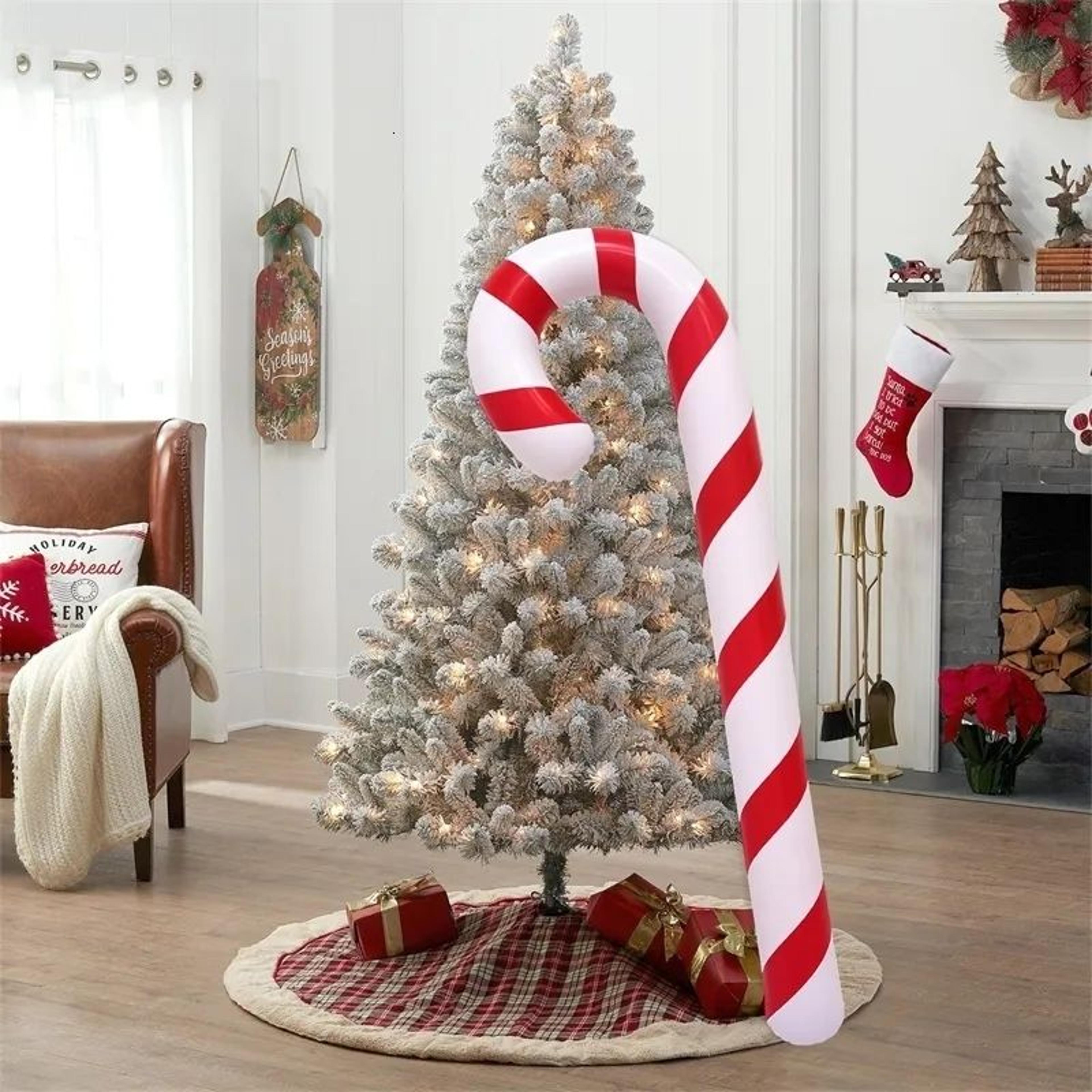 christmas inflatable candy cane balloon red and white holiday decoration
