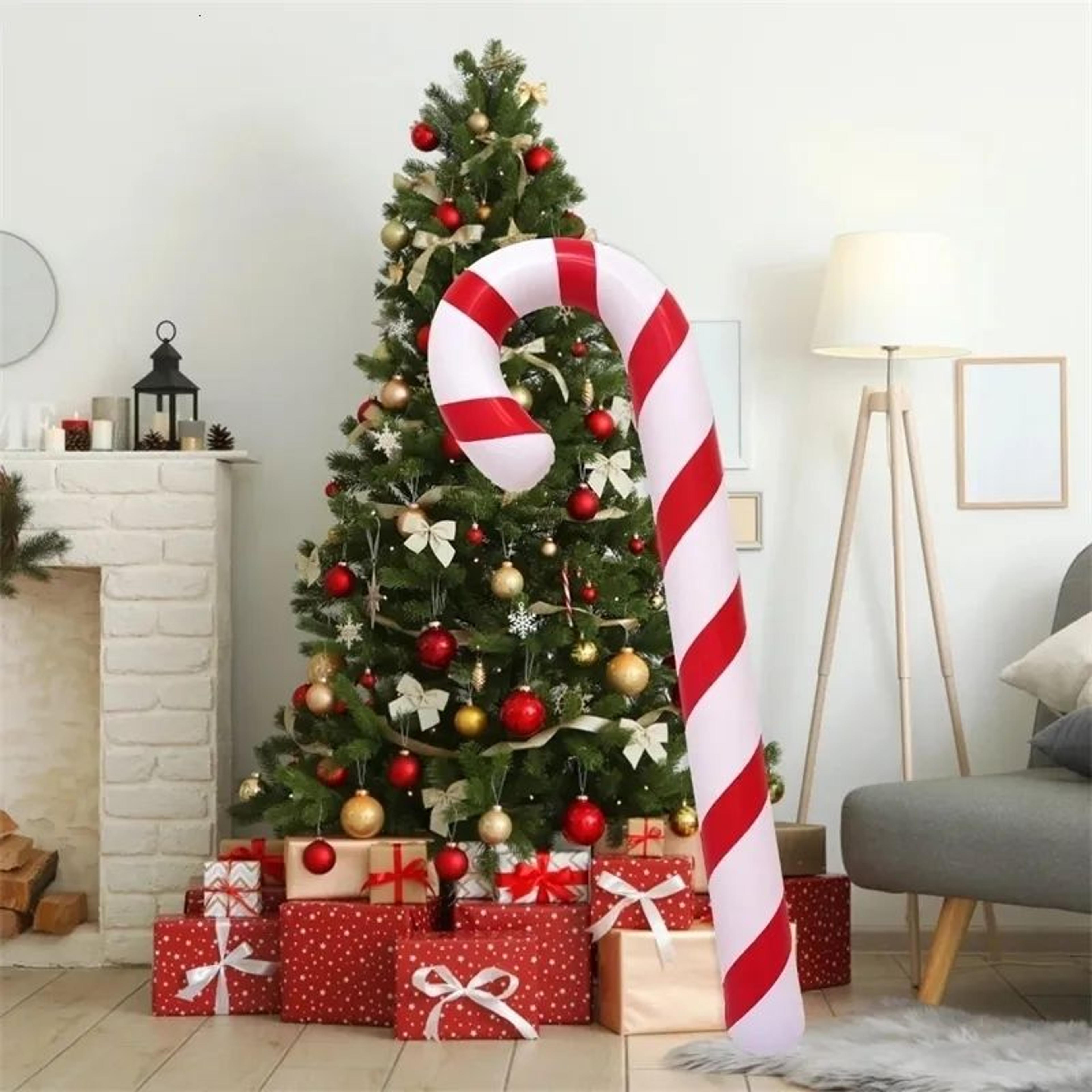 Christmas Inflatable Candy Cane Balloon Red And White Holiday Decoration 3