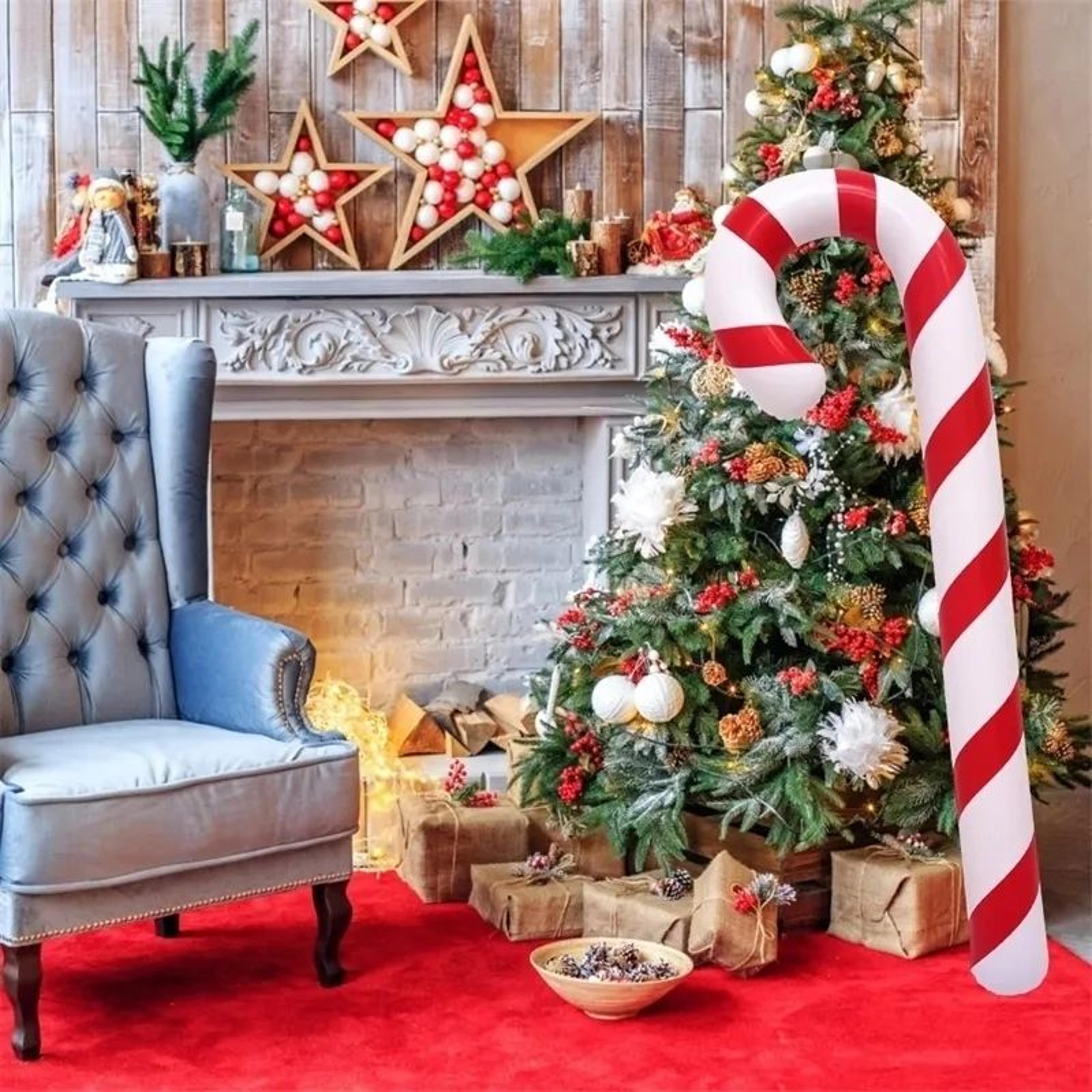 Christmas Inflatable Candy Cane Balloon Red And White Holiday Decoration 1