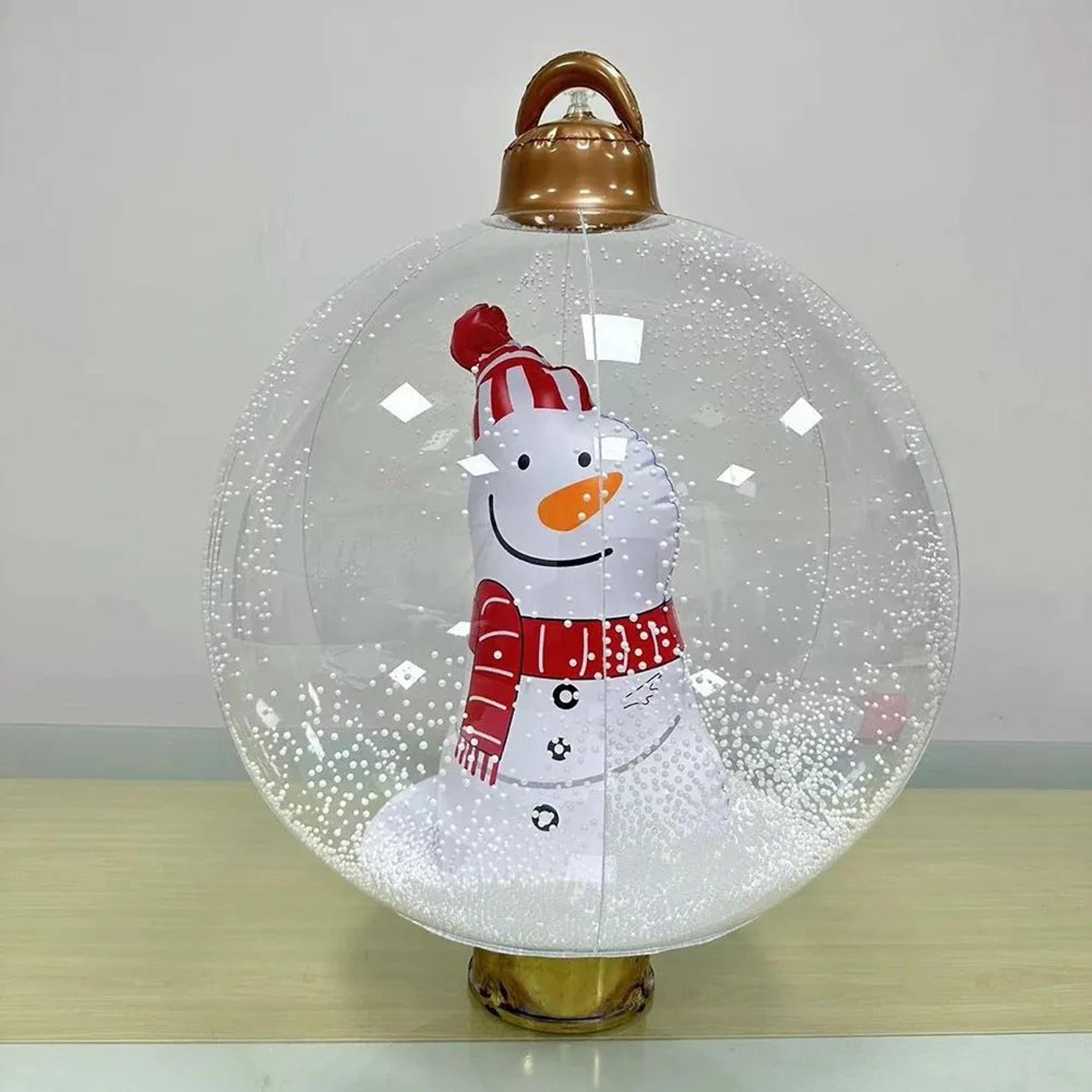 Giant Inflatable Christmas Ball With LED Lights Snowman Ornament 3