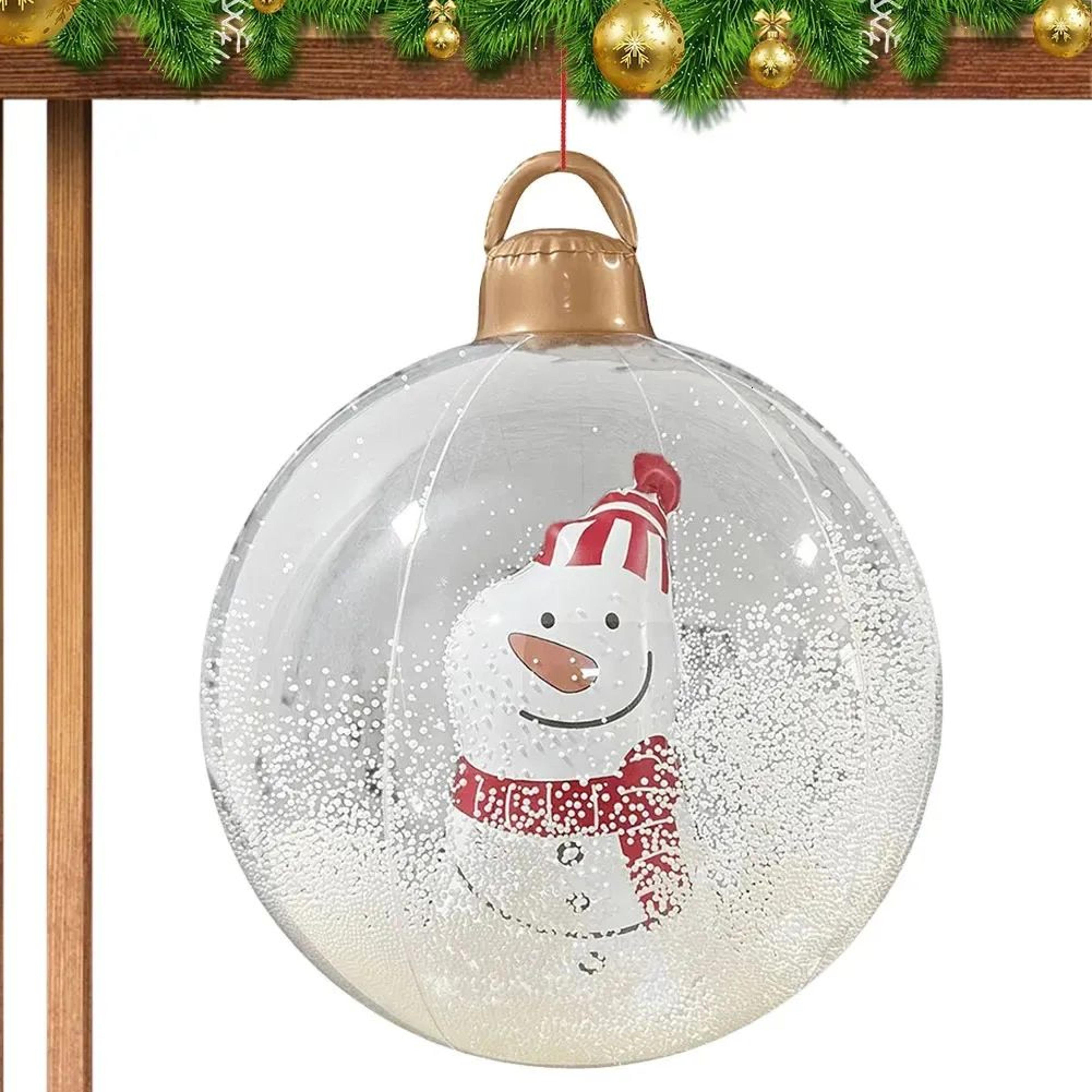 Giant Inflatable Snowman Christmas Ball With LED Light For Outdoor Holiday Decor 2