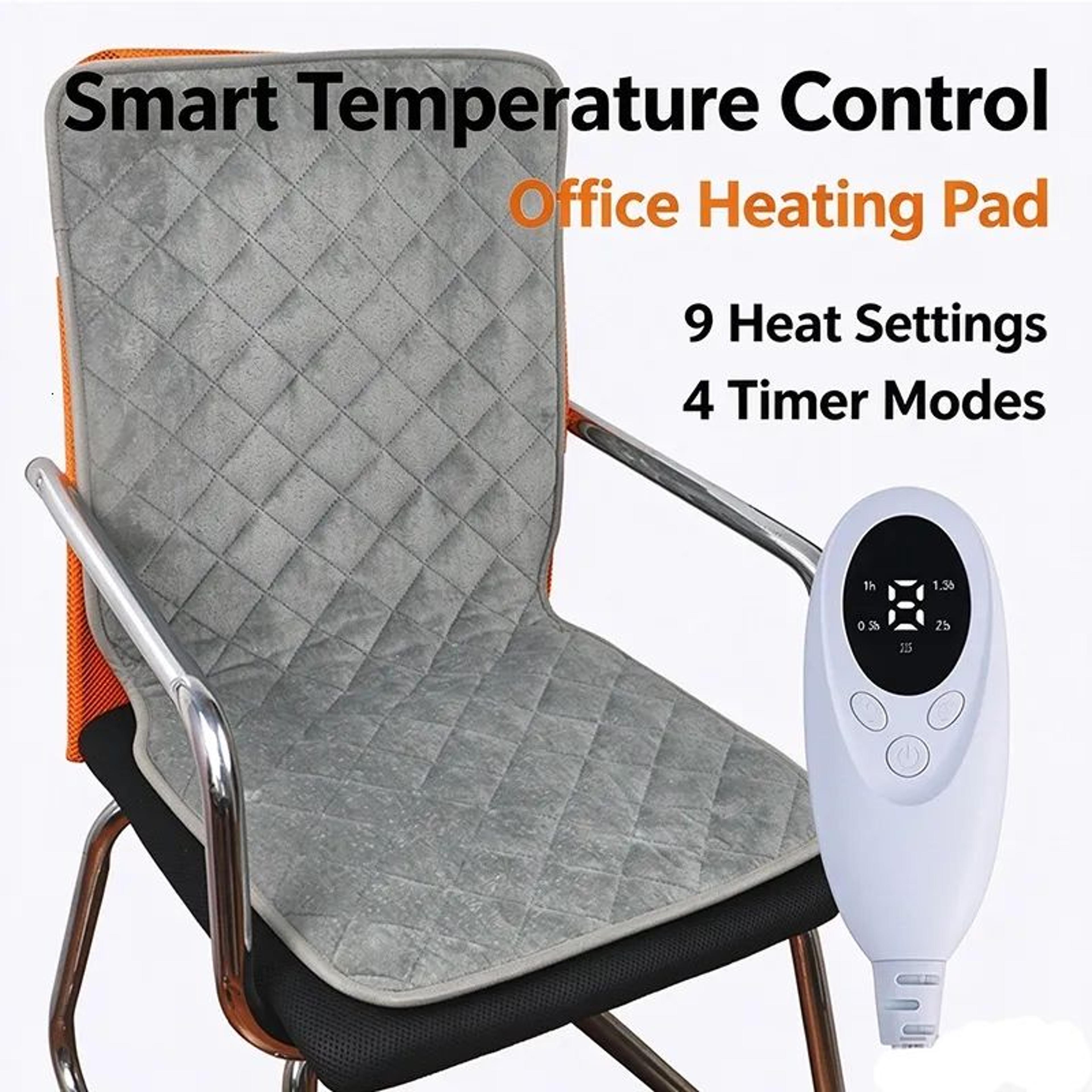 Electric Heated Office Chair Cushion With Backrest And Smart Timer Control 1