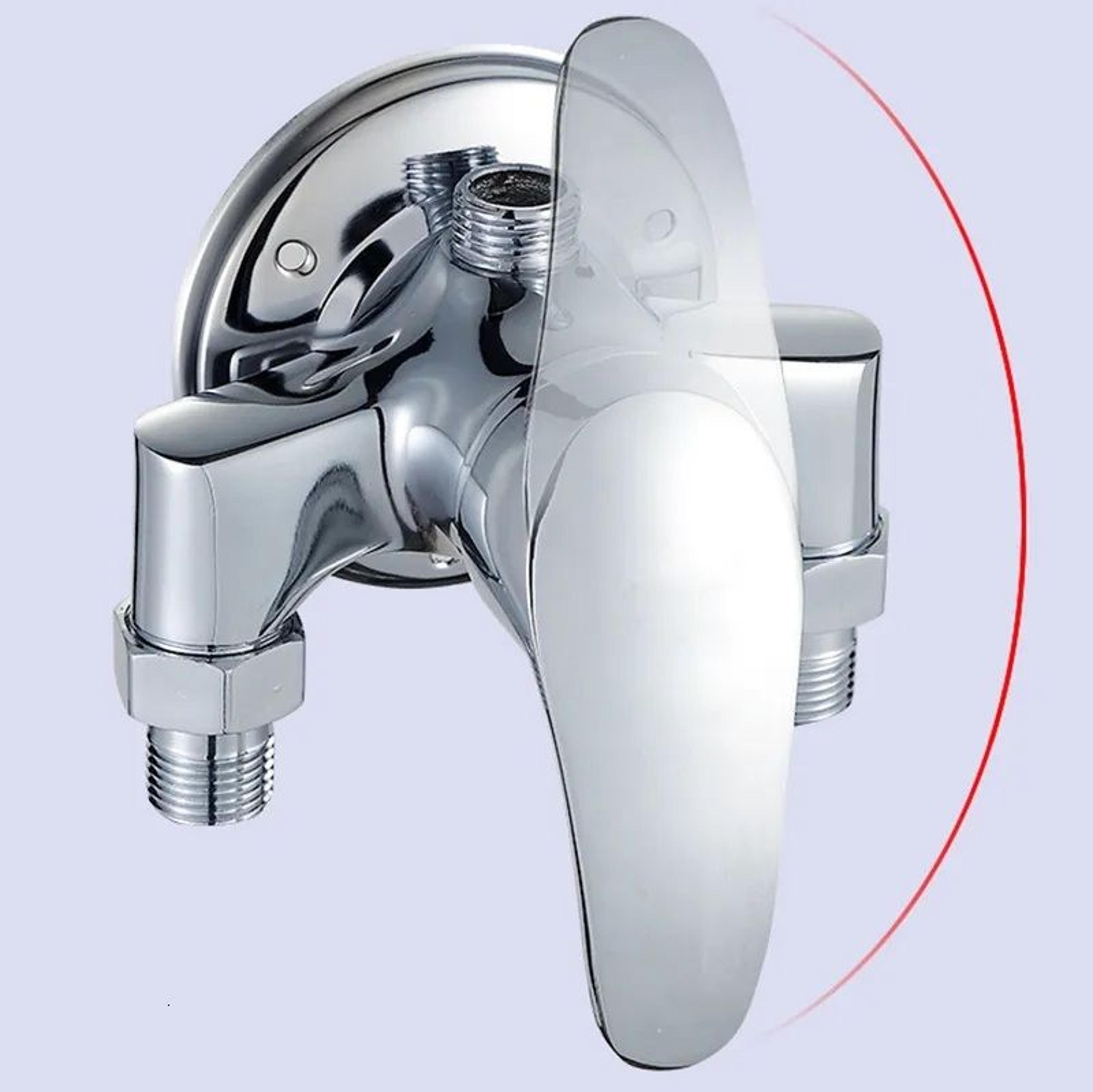 Exposed Pipe Hot And Cold Shower Faucet Set With Switch For Solar Water Heater 1