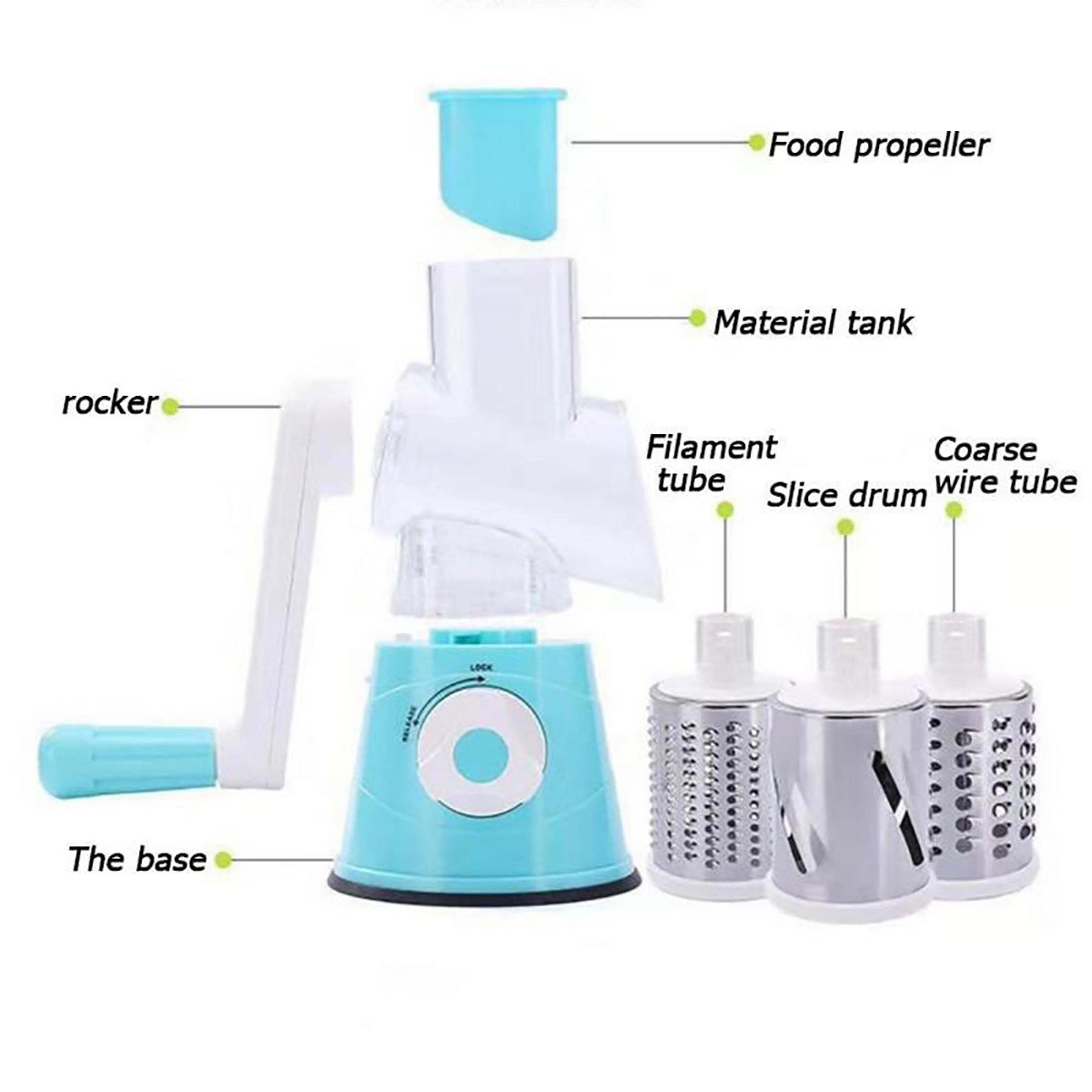 Manual Rotary Grater Vegetable Slicer Shredder With Drum Blades For Cheese And Veggies 3
