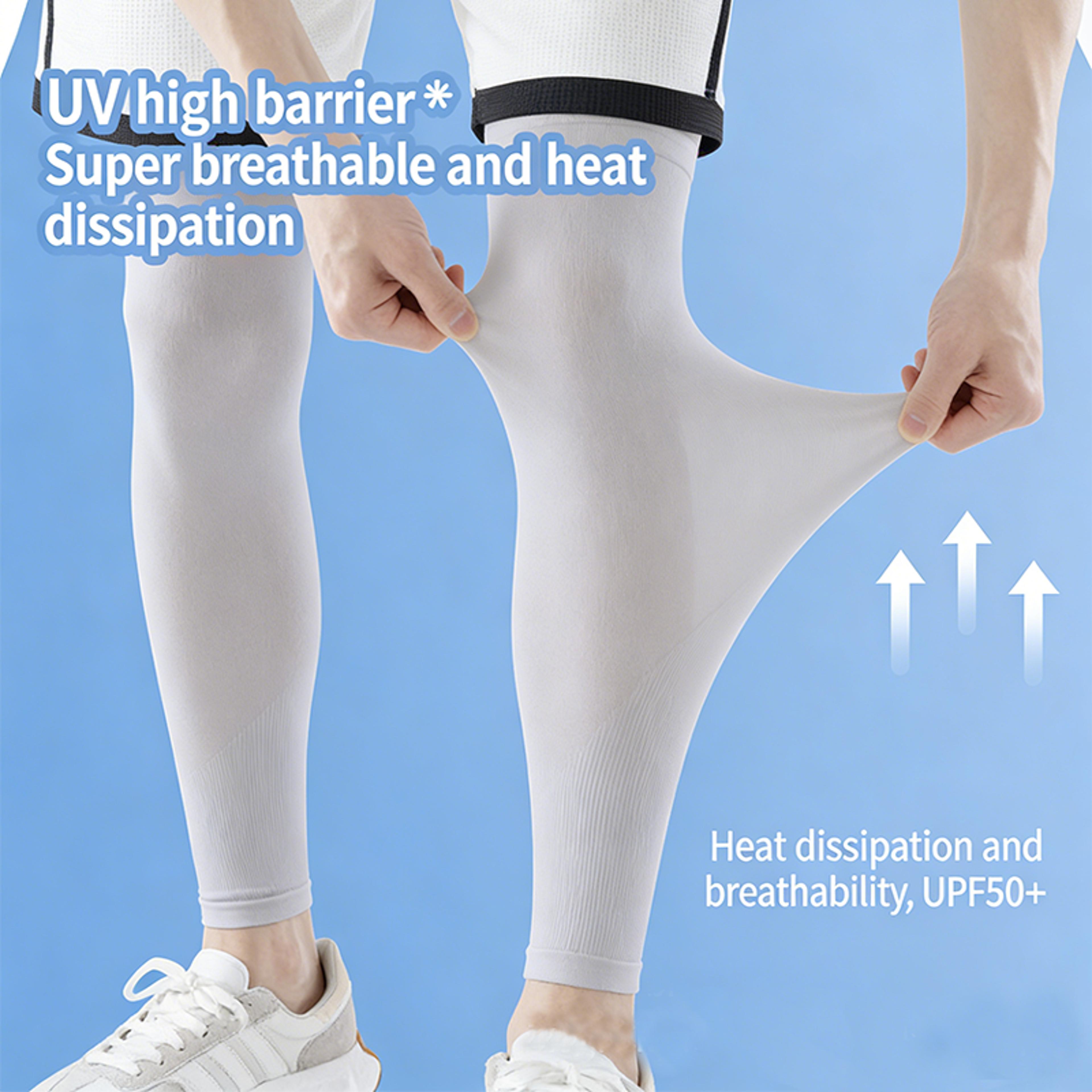 Ice Silk Cooling UV Protection Leg Sleeves For Running Sun Protection Breathable Quick Dry Sports 3