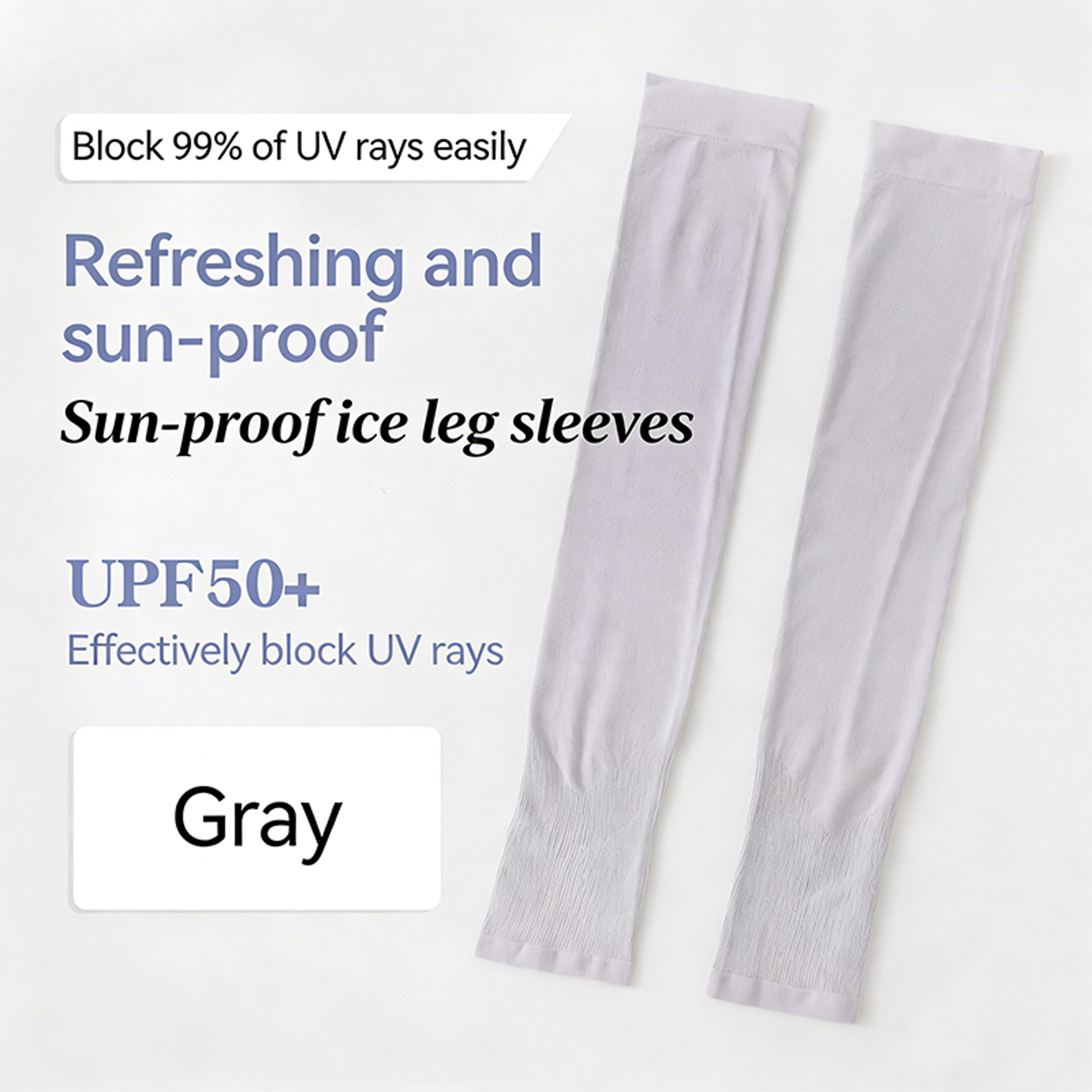 Ice Silk Cooling UV Protection Leg Sleeves For Running Sun Protection Breathable Quick Dry Sports 8