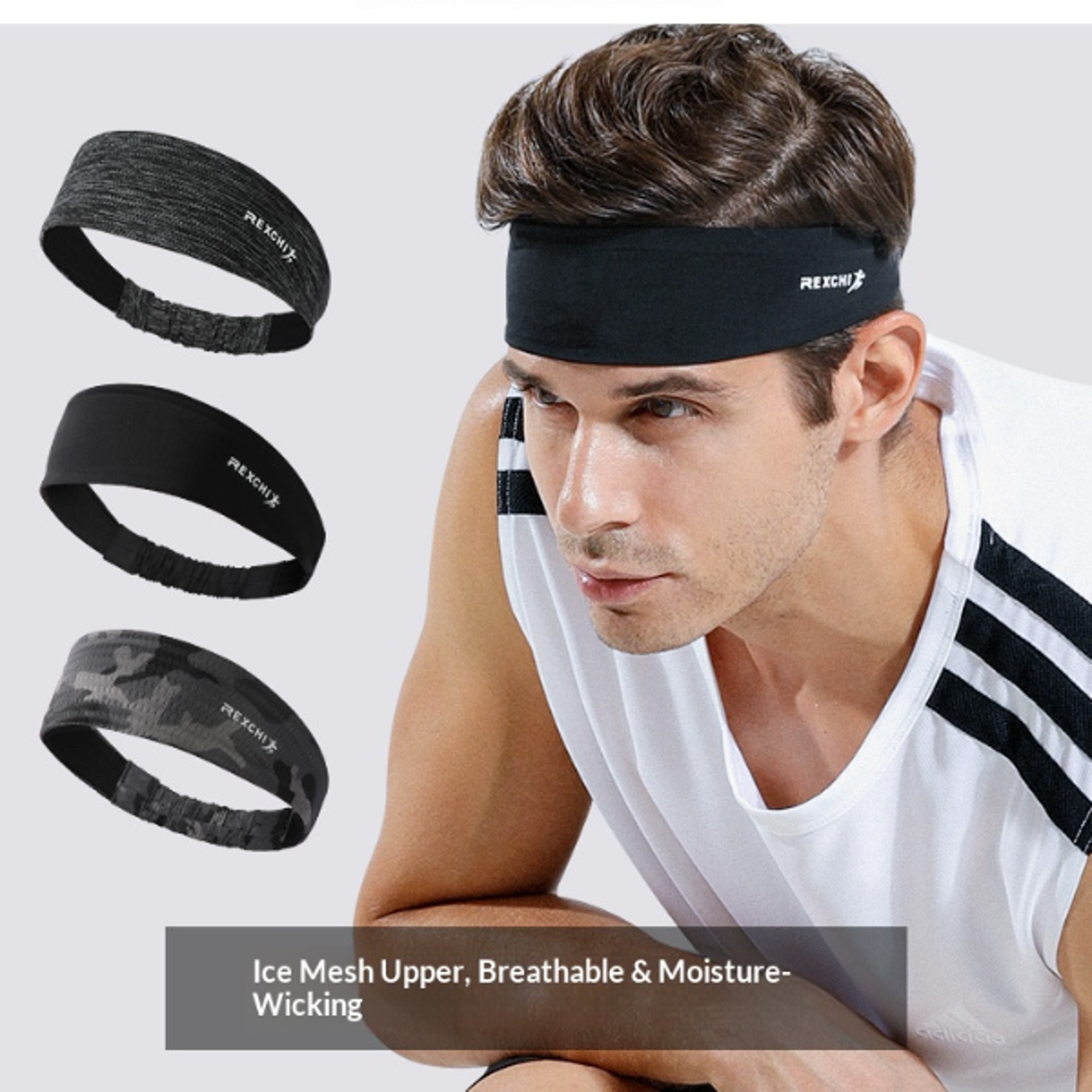 ice silk sweatproof running headband for men anti slip sports cycling workout hair band