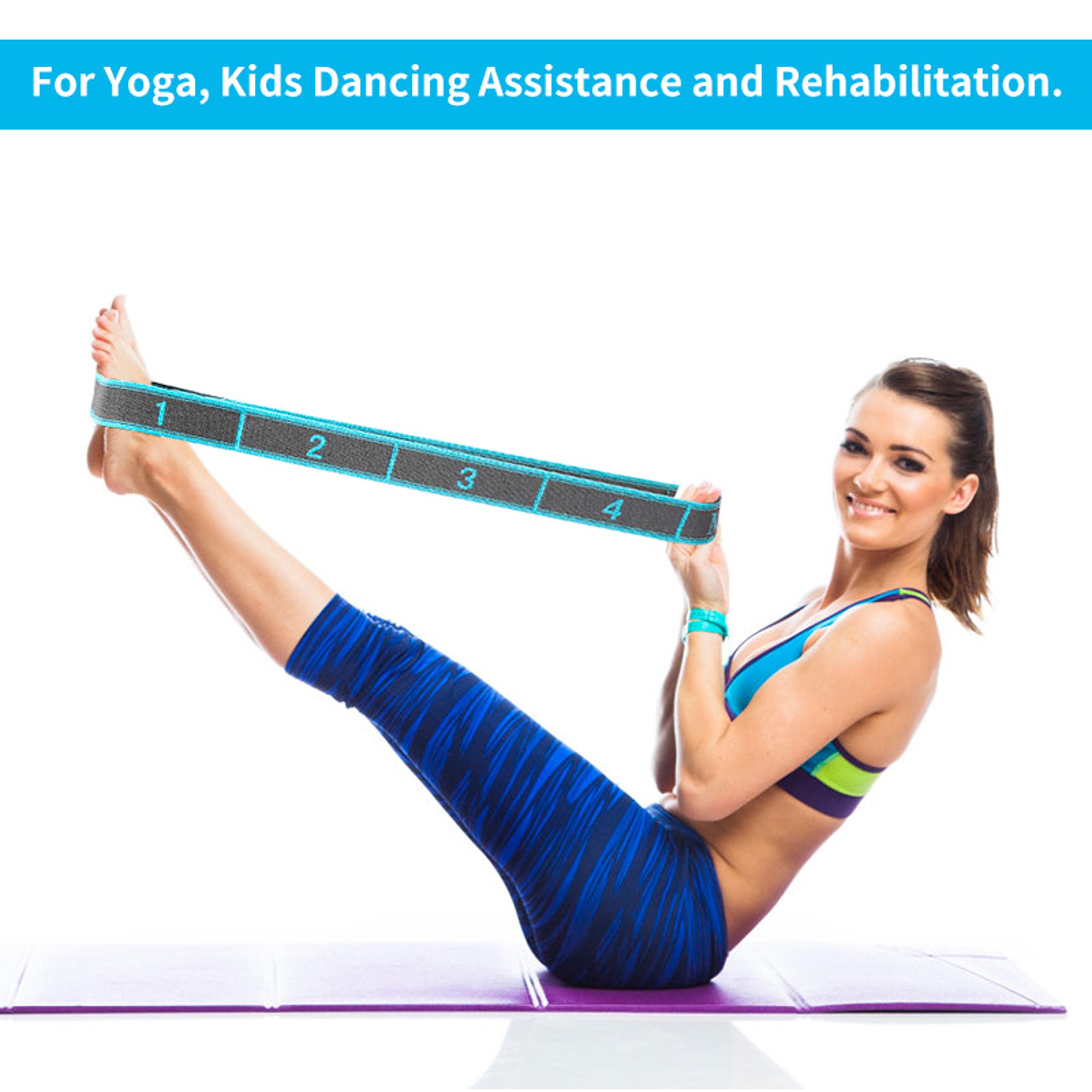 Elastic Yoga Stretch Strap With Loops For Flexibility 4