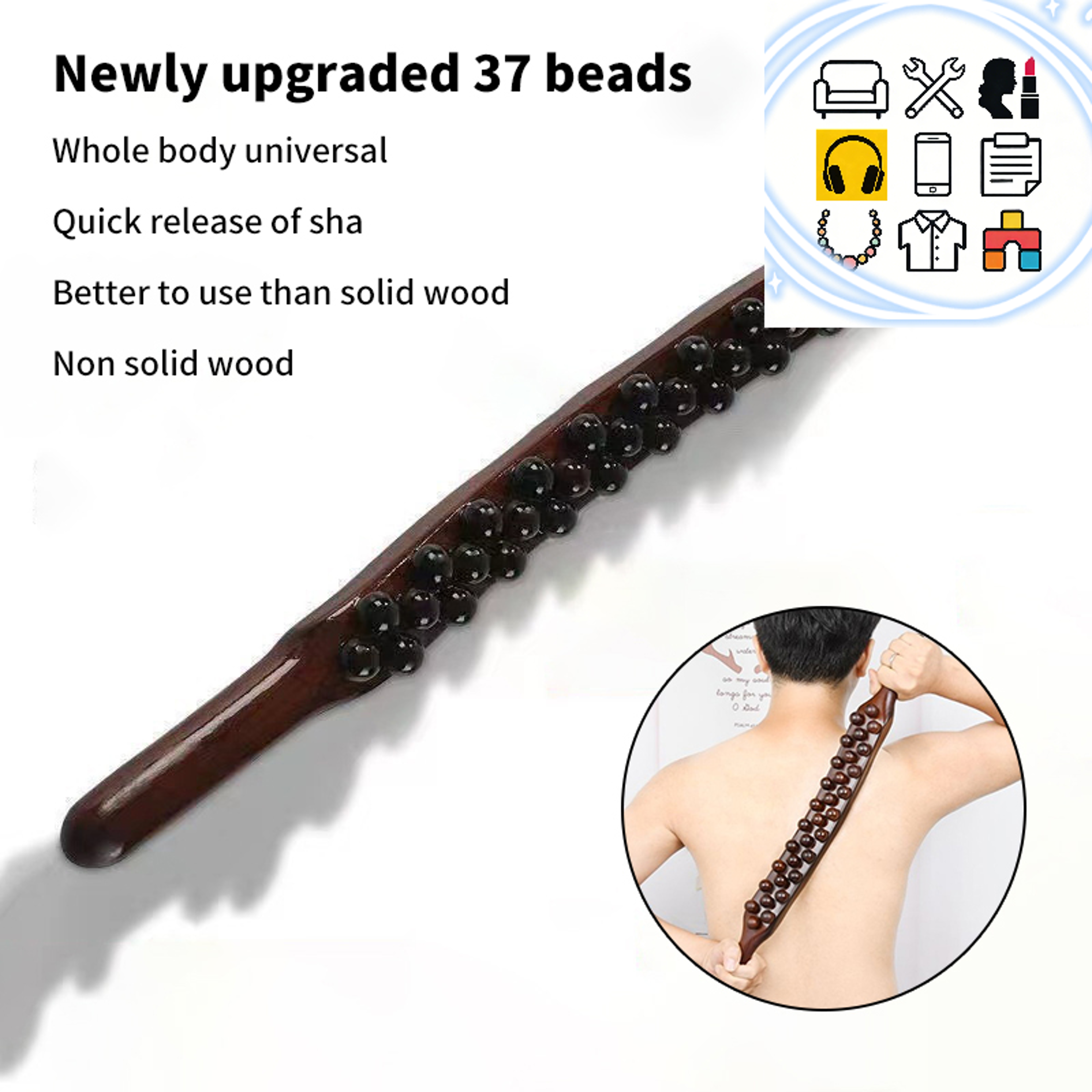 universal gua sha back massage scraper & abdominal relaxation roller tool