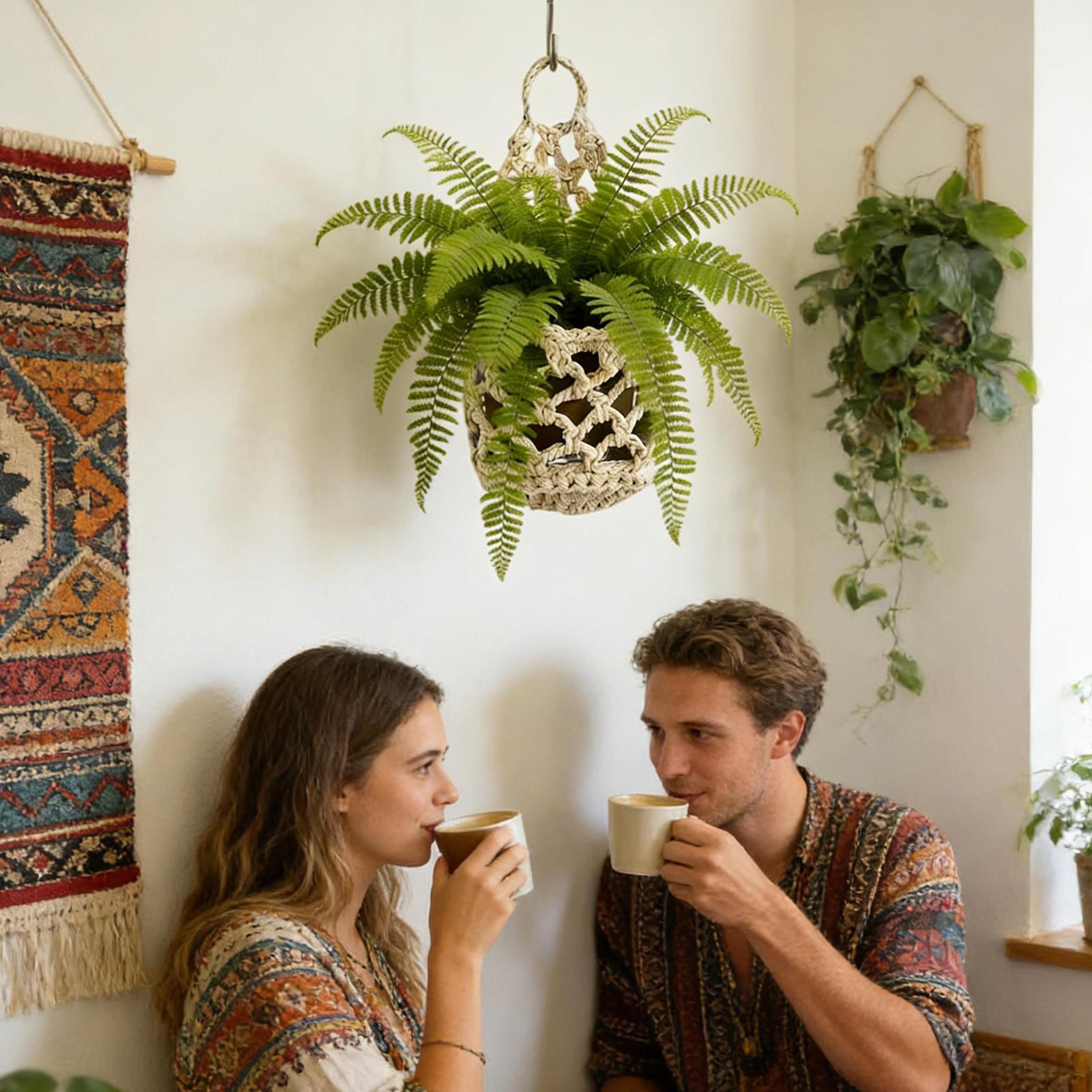Handmade Cotton Macrame Plant Hanger For Boho Home Decor 5