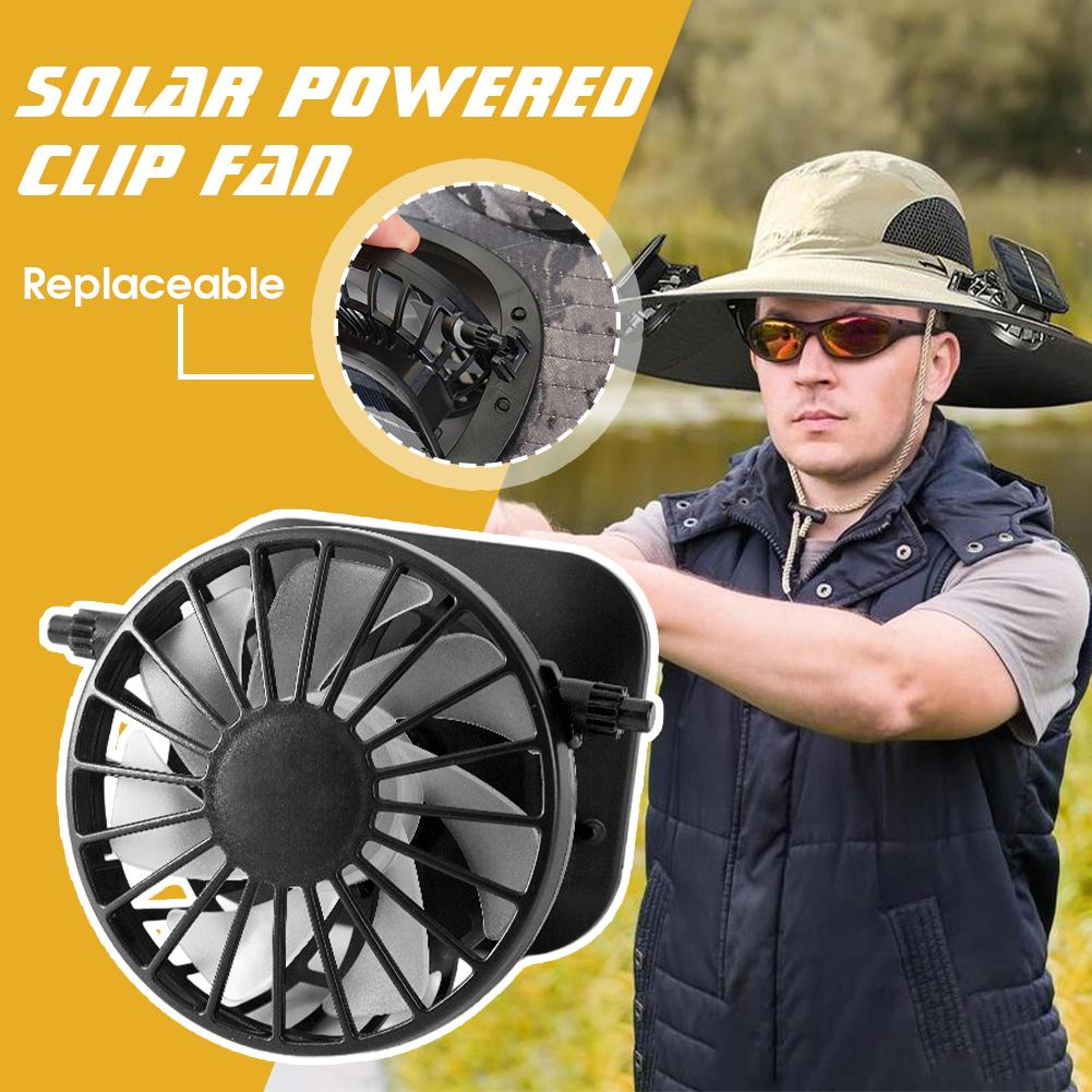 Solar Powered Outdoor Fan With Adjustable Bracket And Waterproof Design 2