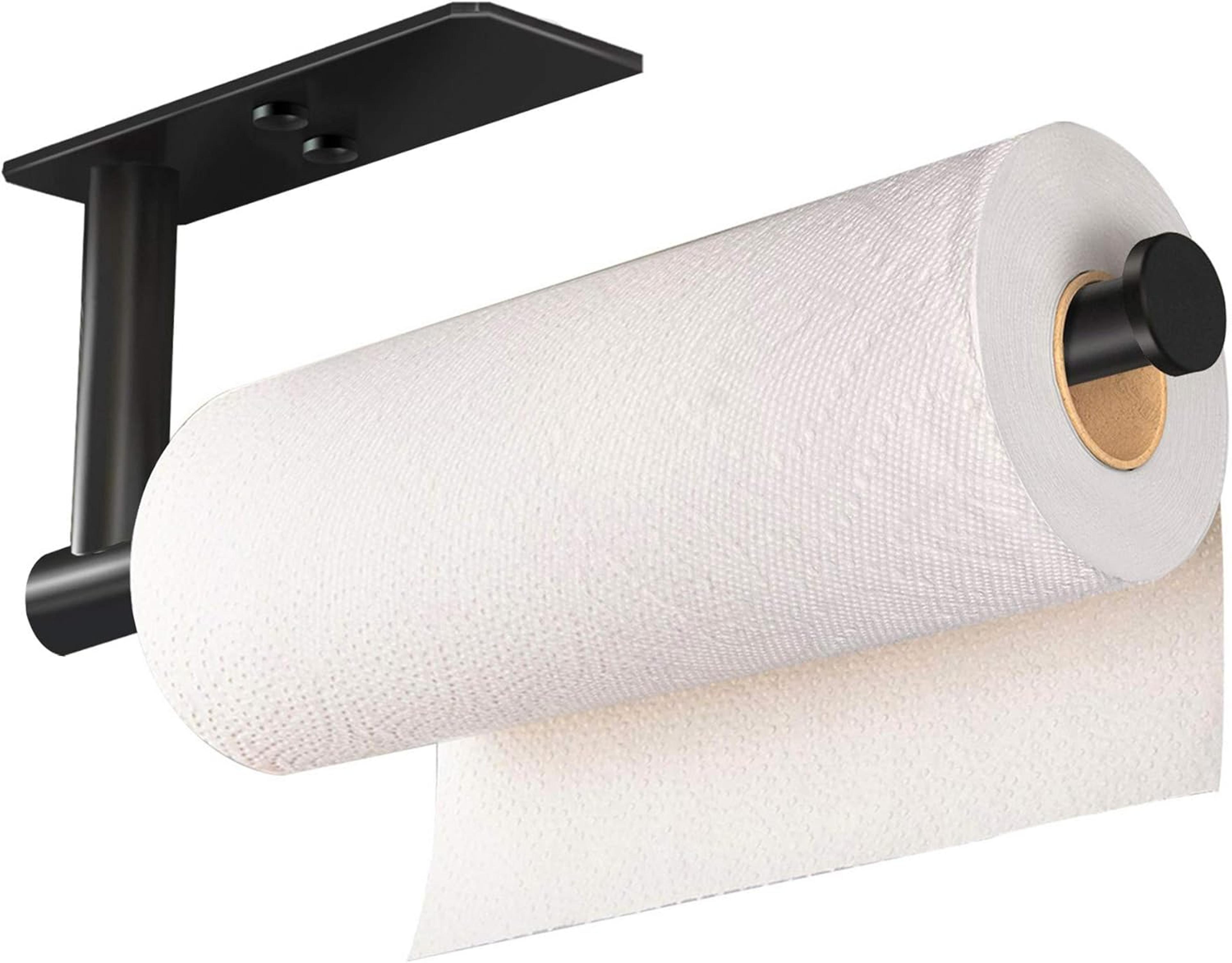 adjustable adhesive paper towel holder kitchen organizer for countertop or wall