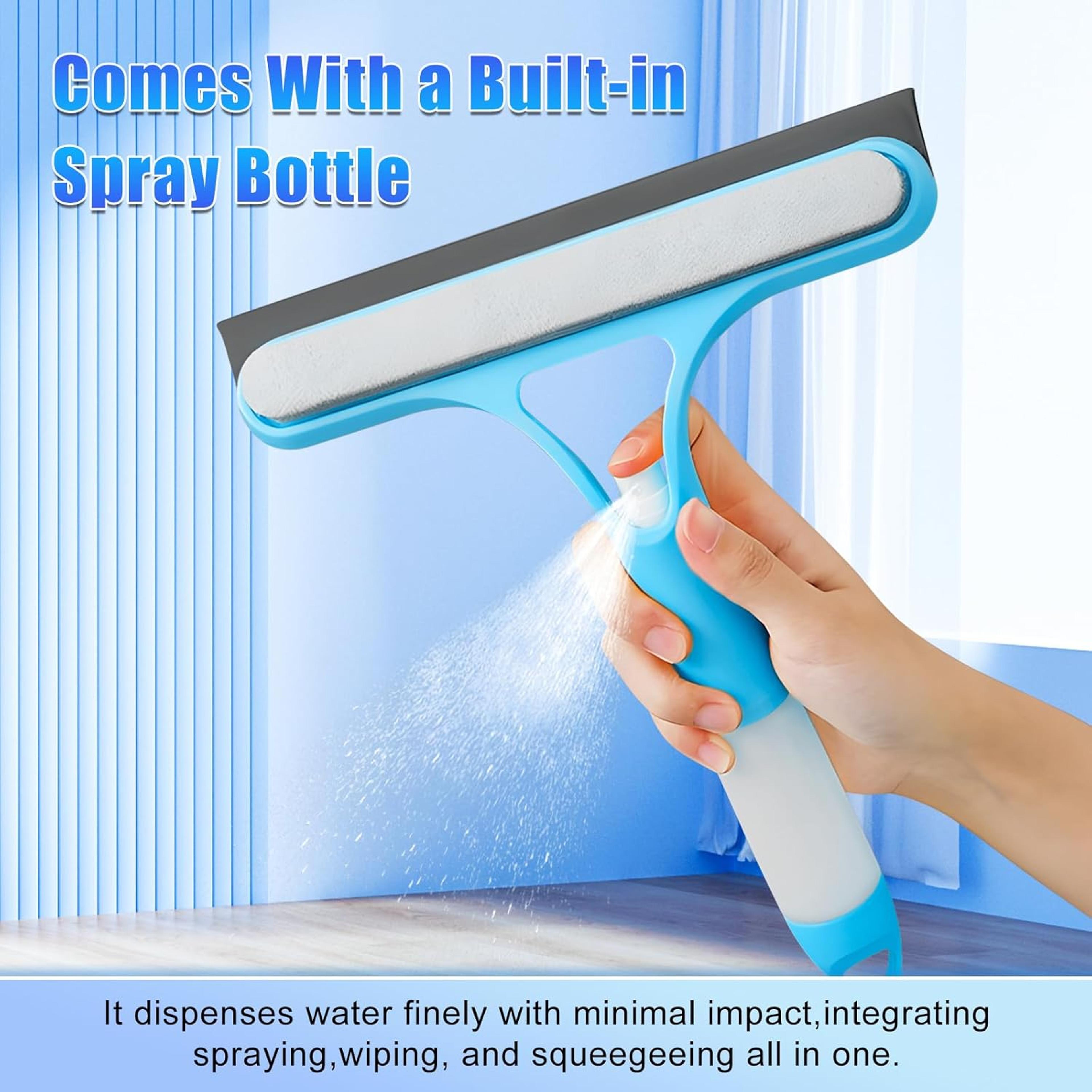 spray glass cleaner and window squeegee for streak free shine