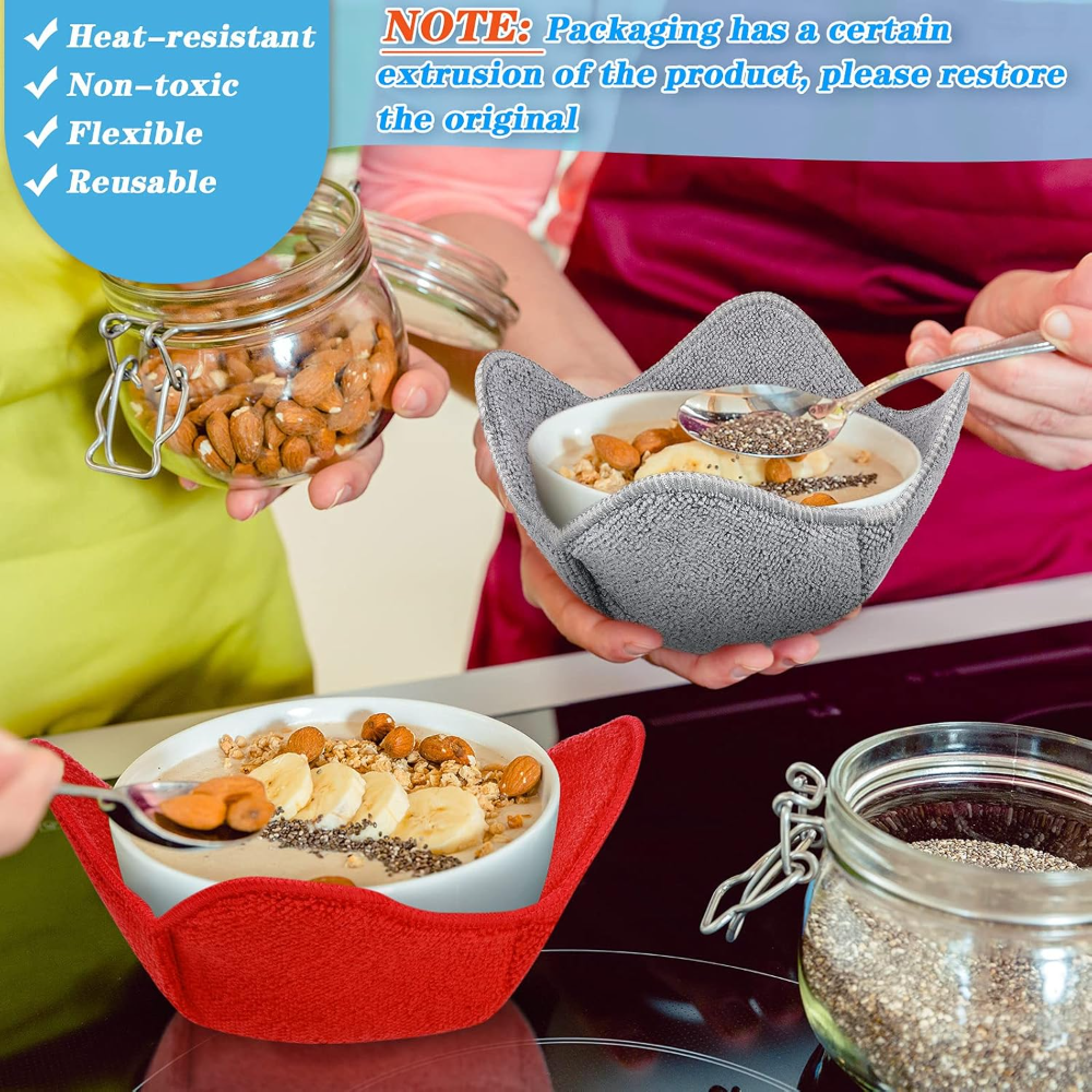 Microwave Bowl Cozy Heat Resistant Insulated Holder For Bowls And Plates 3