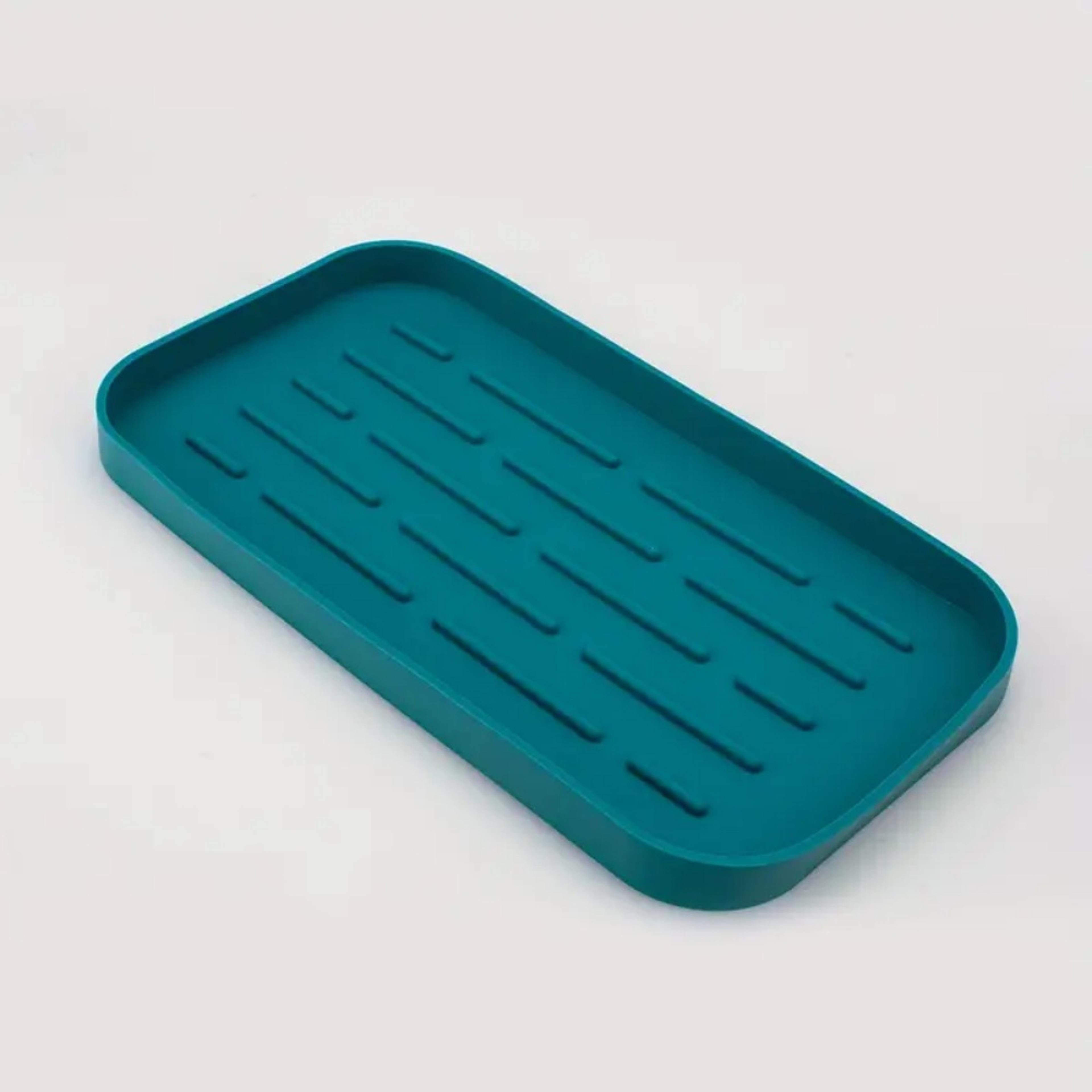 Flexible Silicone Sink Drain Tray Organizer For Kitchen Countertop Water Catching 6