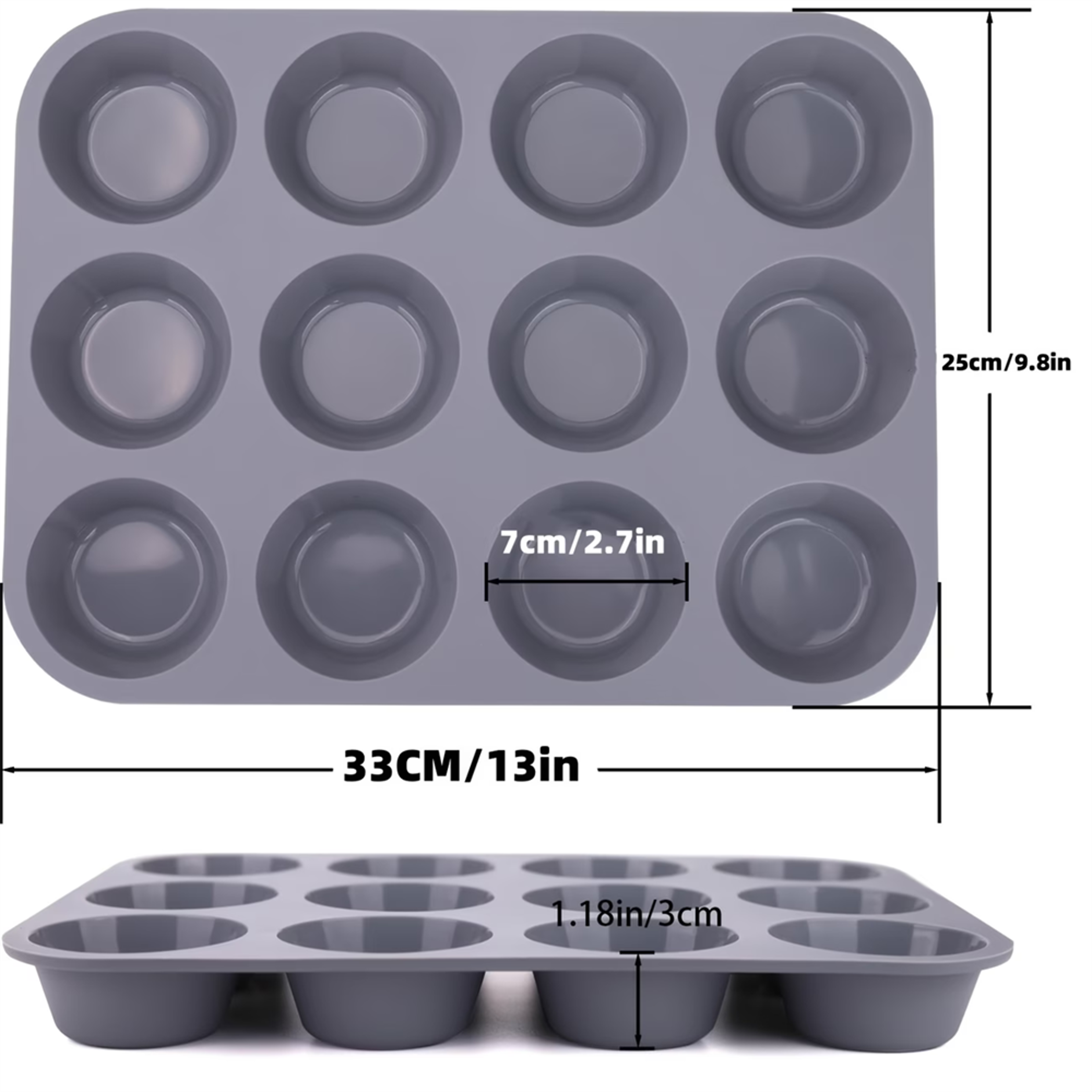 Silicone Muffin Pan Nonstick SpaceSaving Baking Mold 1